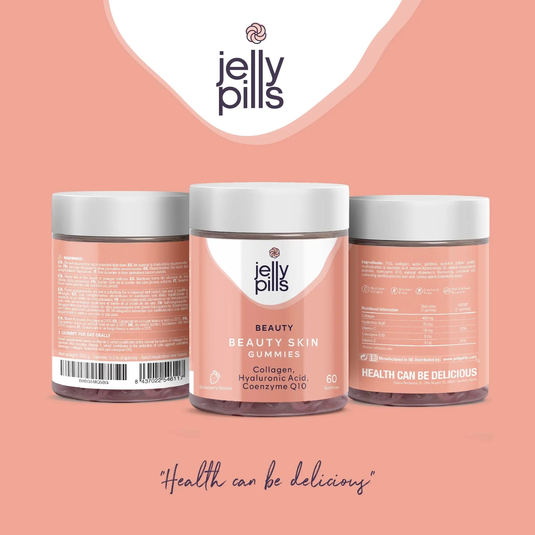 Jelly Pills® Hydrolyzed Collagen Gummies with Hyaluronic Acid and Coenzyme Q10 - AB Mystery