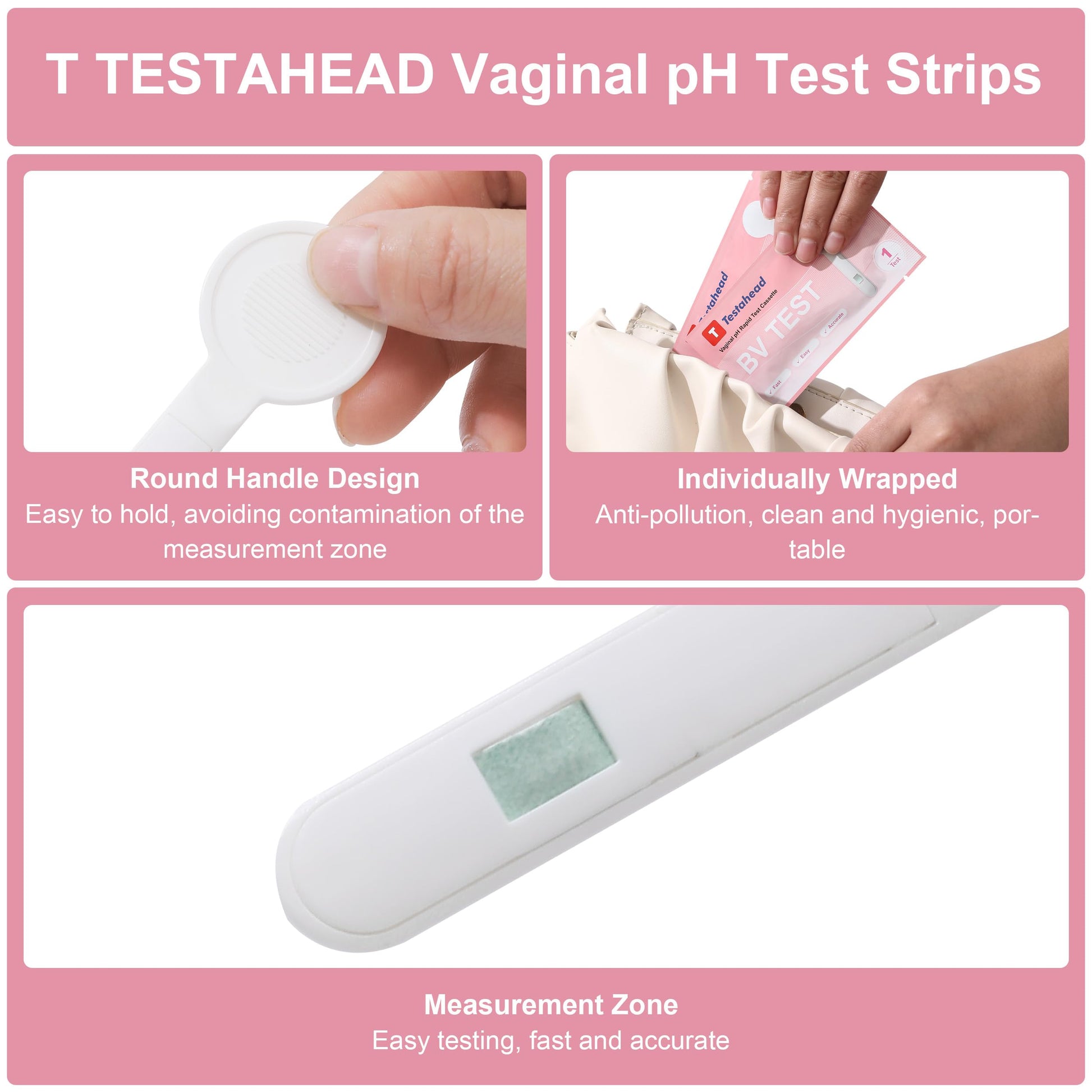 T TESTAHEAD Vaginal pH Test Strips, Feminine Health Vaginal pH Test Strips Kits - AB Mystery