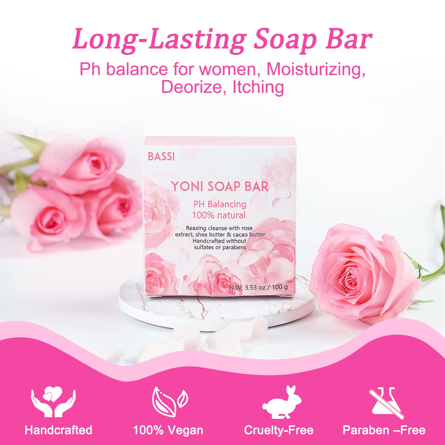 Yoni Soap Bars Vaginal Wash 2 PCS, 100% Natural Organic Yoni Bar Soap for Women Ph Balance Yoni - AB Mystery