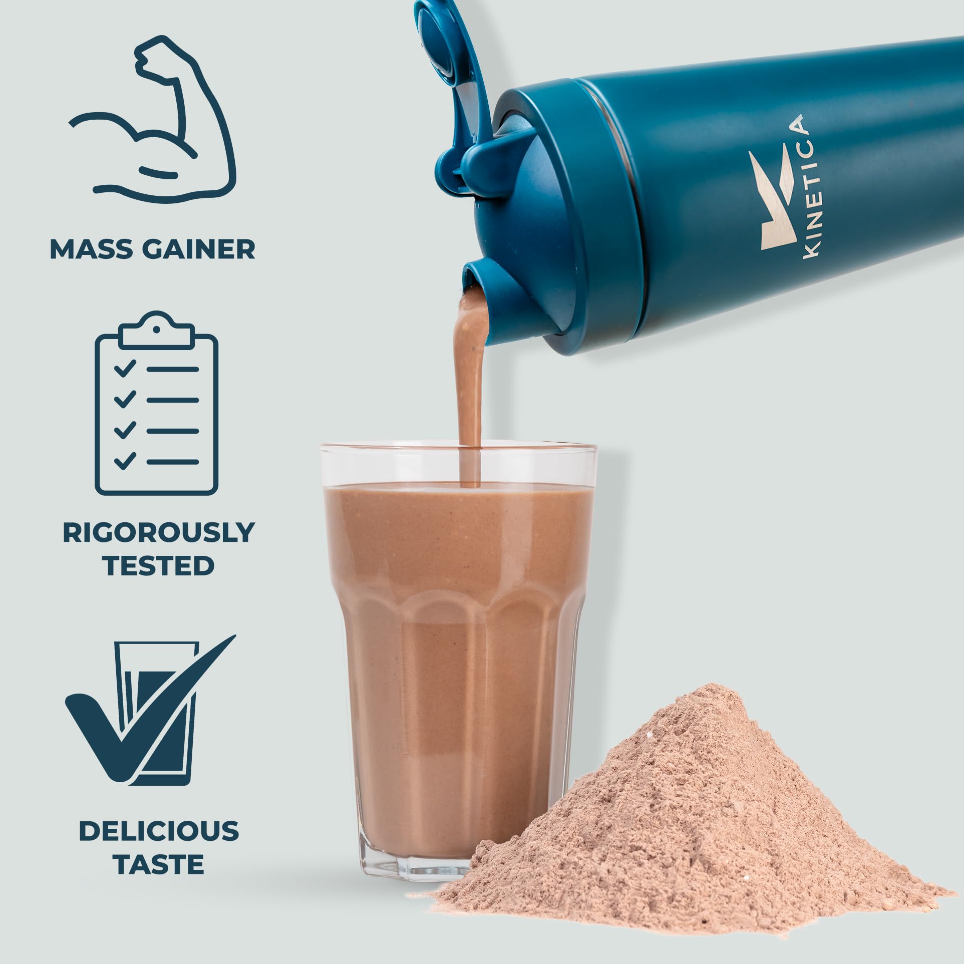 Kinetica OatGain Weight Gainer 600+ Calories & 47g Protein per Serving, 2.4 kg Kinetica