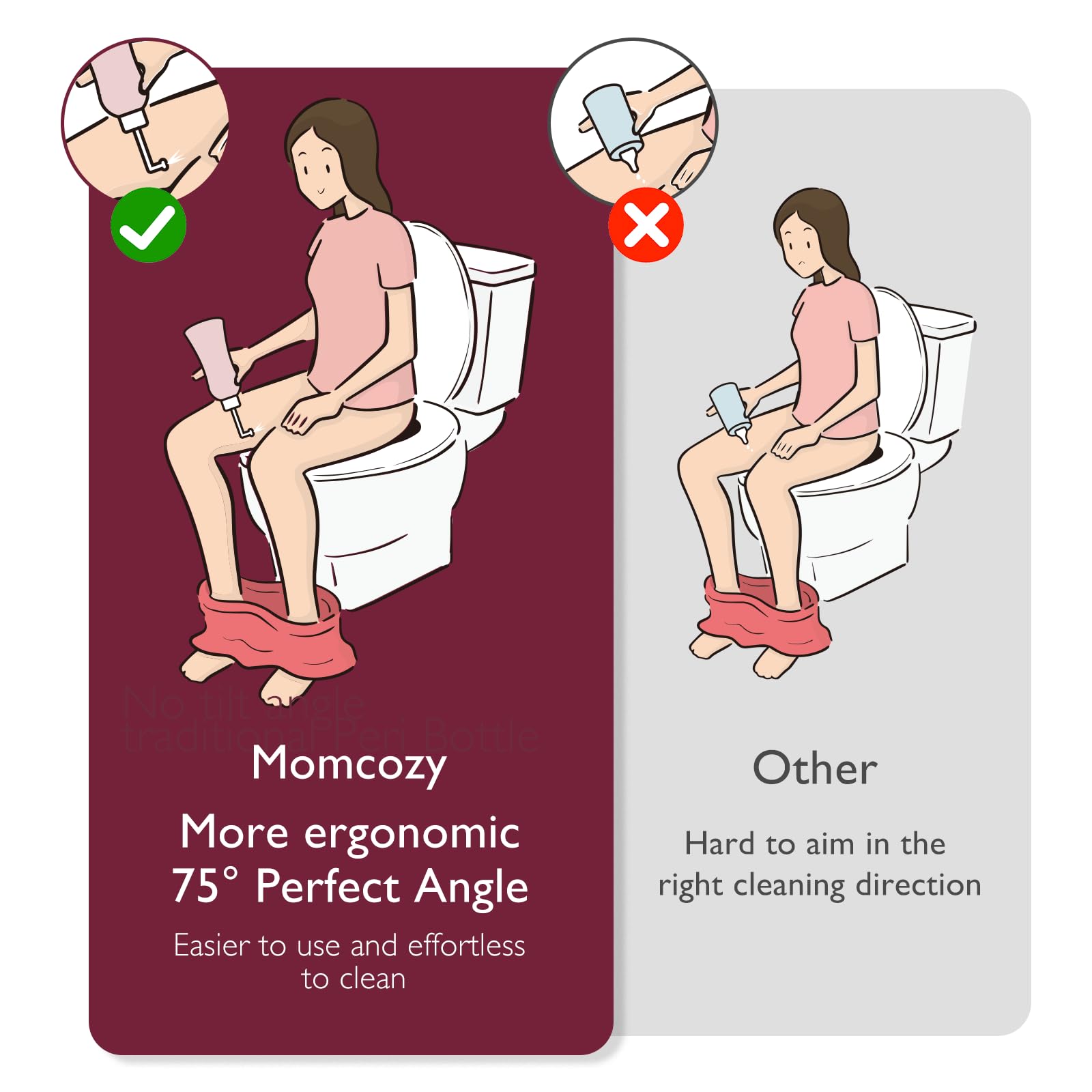 Momcozy 17oz Postpartum Upside Down Peri Bottle, Ergonomic, Perfect for Maternity Women Moms - AB Mystery