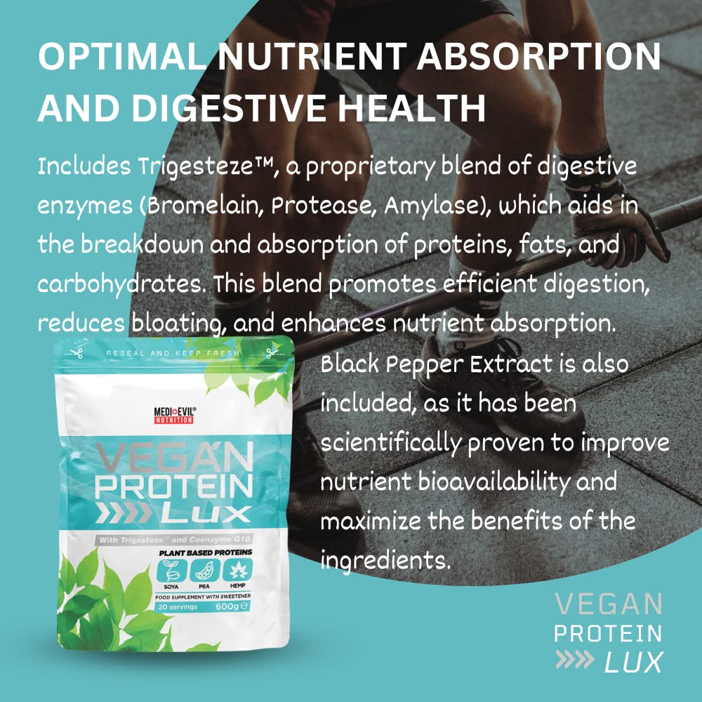 Medi-Evil Nutrition Vegan Protein Powder, Natural Ingredients, Gluten Free and Vegetarian Medi-Evil