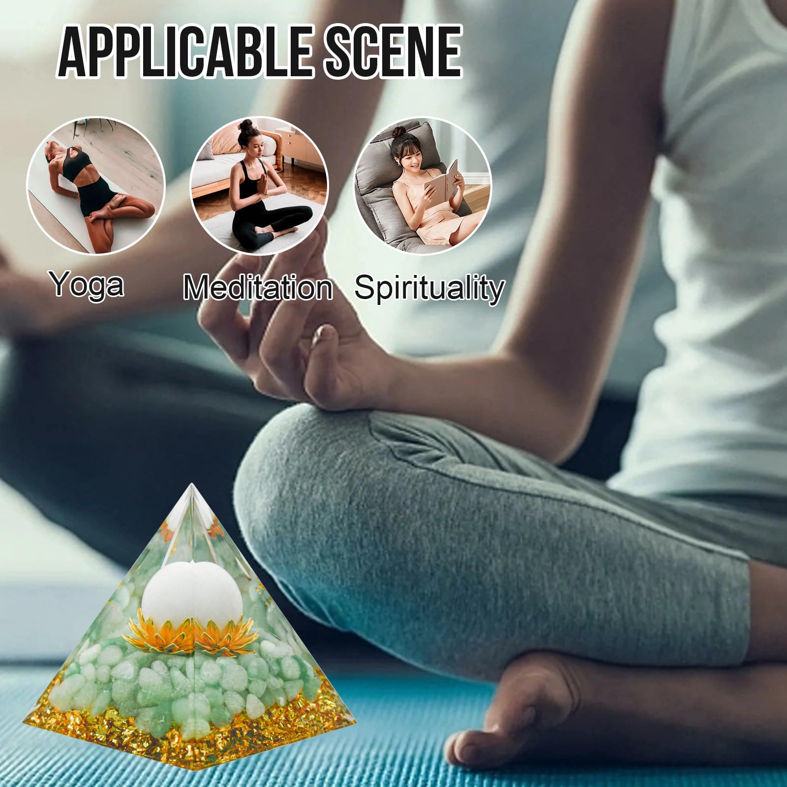 MrMrKura Orgone Pyramids Orgone Energy Pyramid Flower of Life Crystals Organite Obsidian - AB Mystery