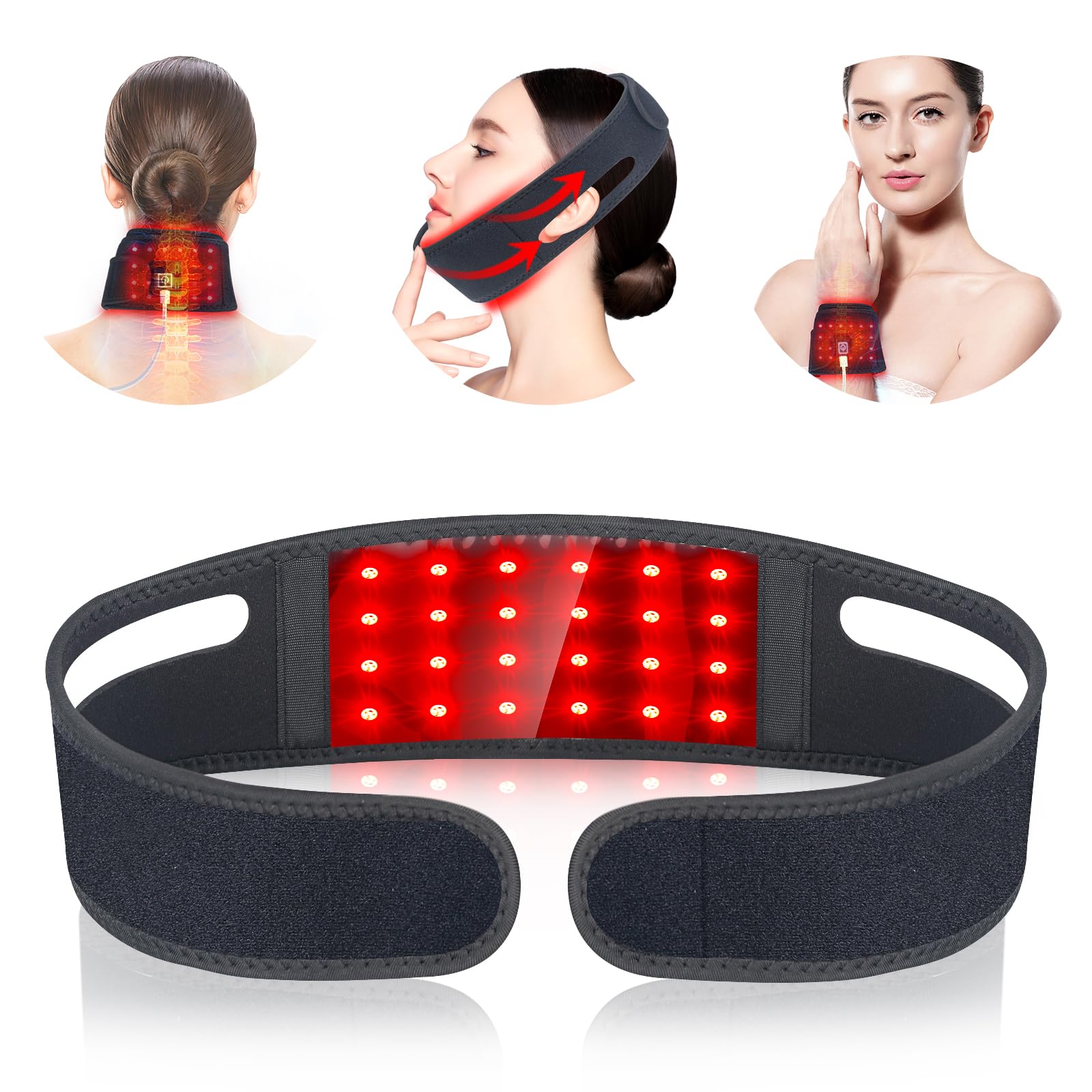 Rikimxin Red Light Therapy for Neck, 660nm Red Light and 850nm Near Infrared Light Therapy Pad