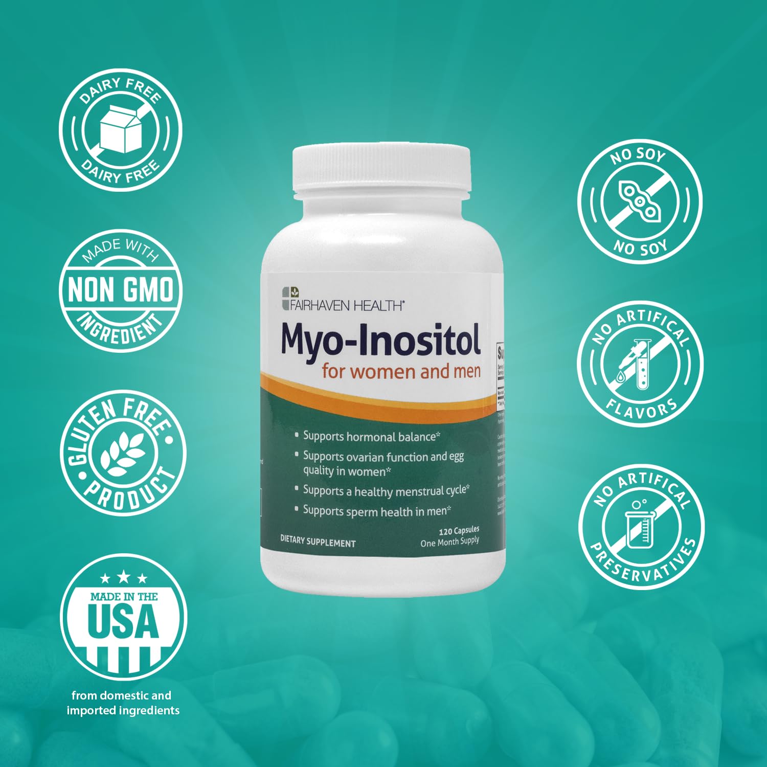 Fairhaven Health Myo-Inositol Supplement 2000mg | Male and Female Fertility Supplement - AB Mystery