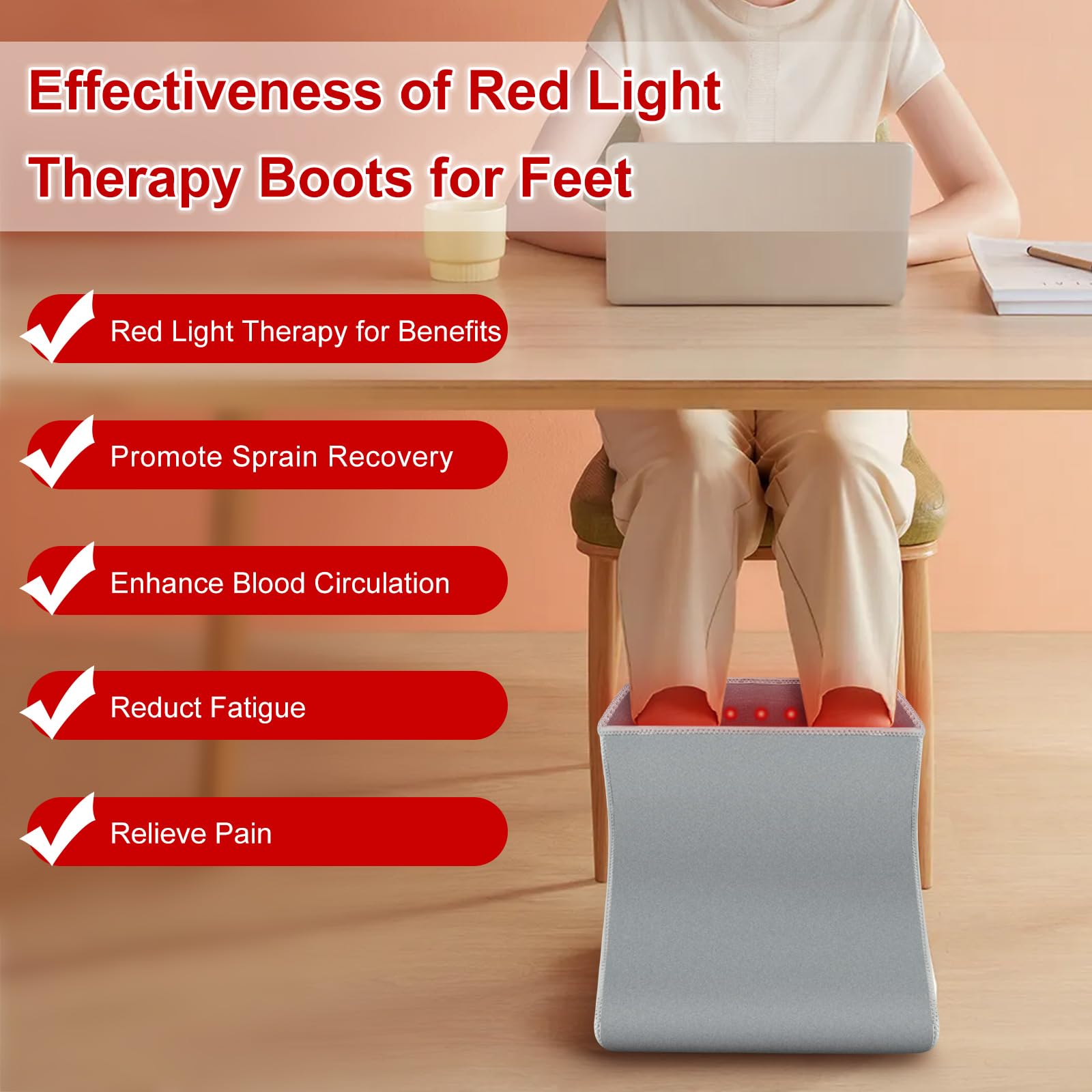 Red Light Therapy Boot for Feet, Infrared Light Therapy Slipper for Perfect Foot Care, Ideal for Ankle - AB Mystery