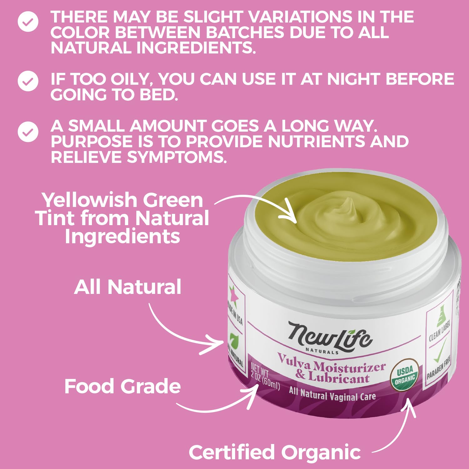 NewLife Naturals Organic Vulva Cream - Vaginal Moisturizer - Intimate Feminine Care - AB Mystery