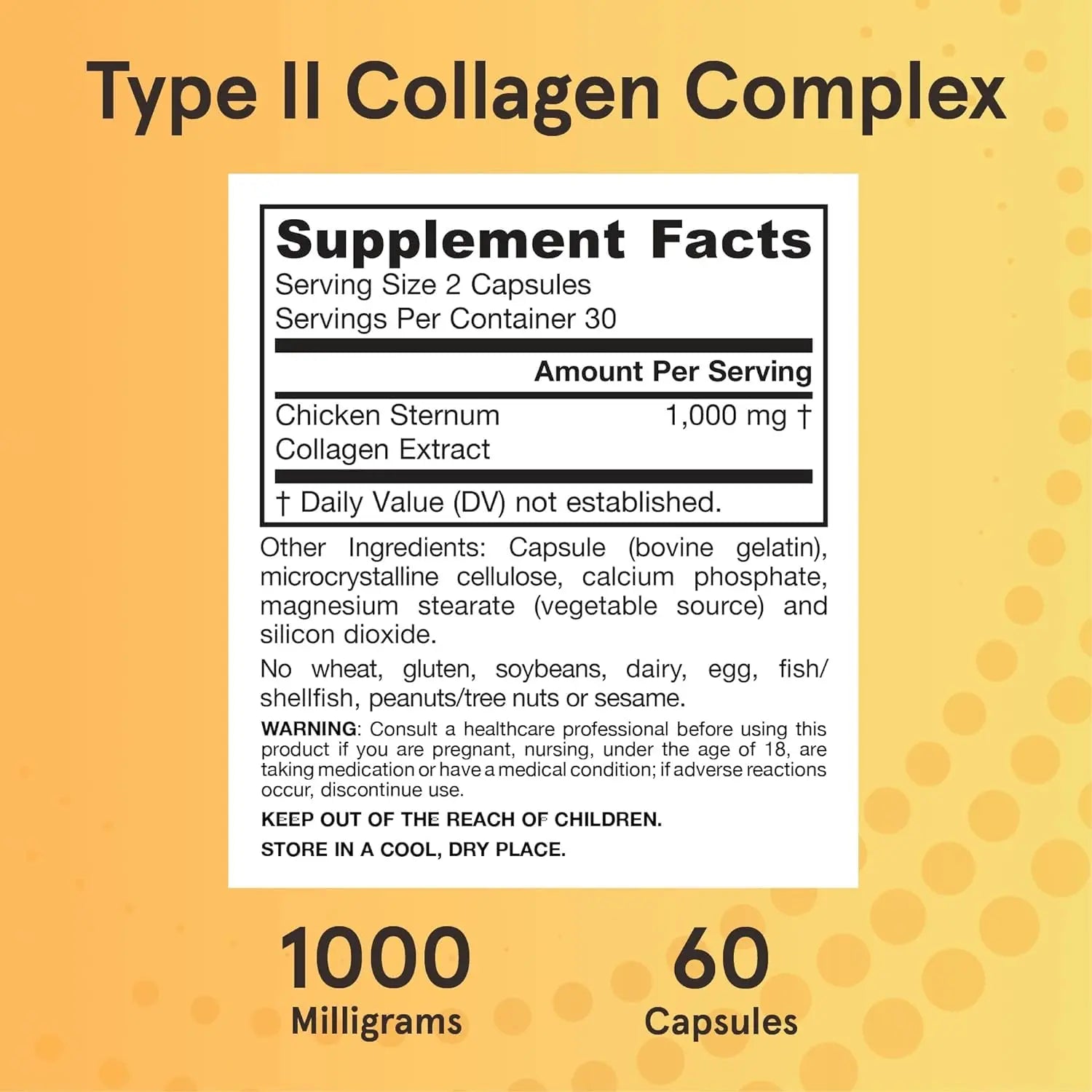 Jarrow's Type II Collagen Complex (Type 2 Collagen), 60 Capsules, Lab-Tested - AB Mystery