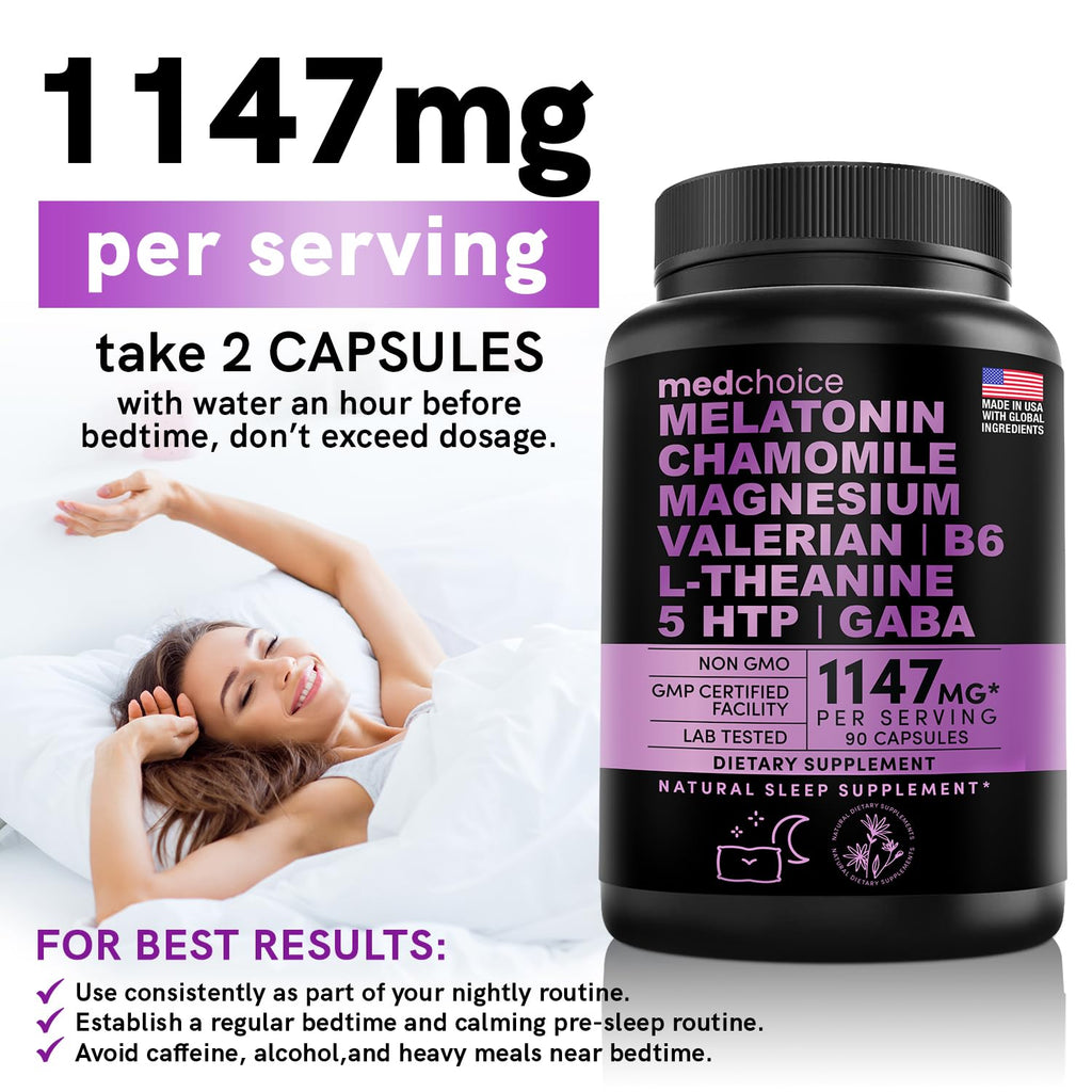 10-in-1 Melatonin Capsules - Melatonin 5mg Natural Sleep Aid for Adults - AB Mystery