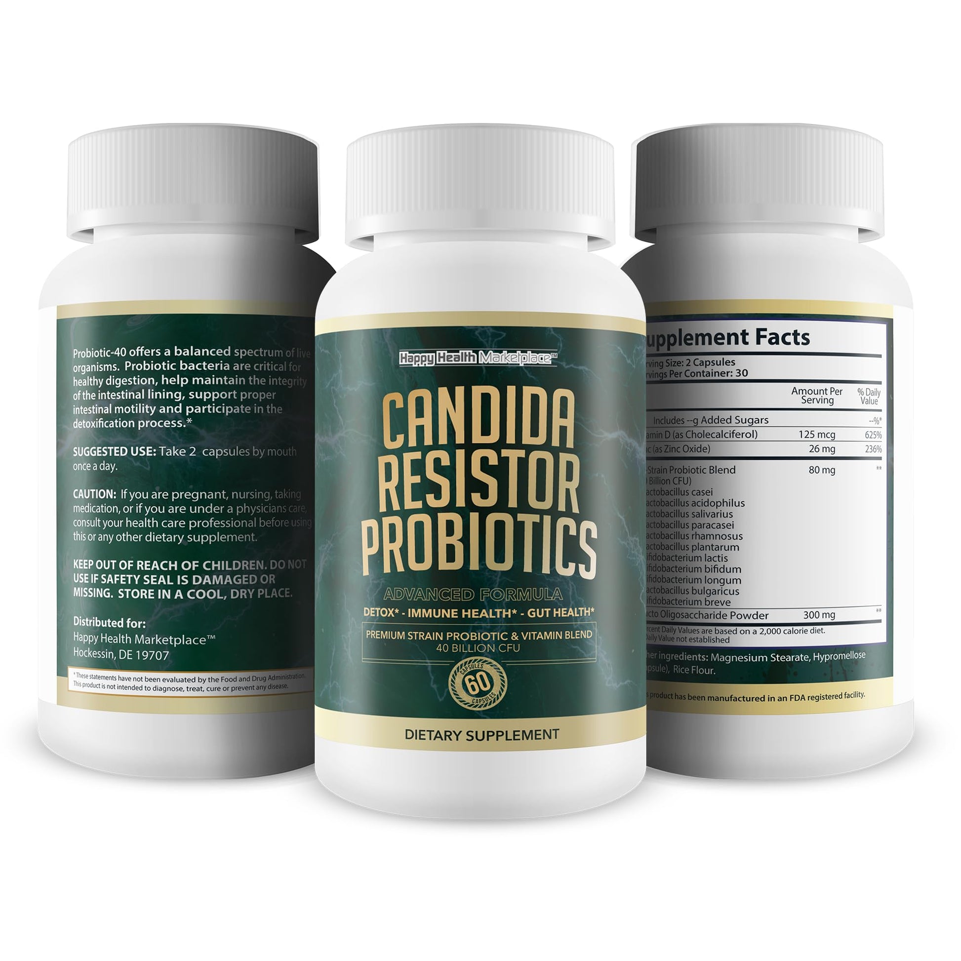 Candida Resistor Probiotics - Our Best Candida Support Capsules - Our Pills for Candida - AB Mystery