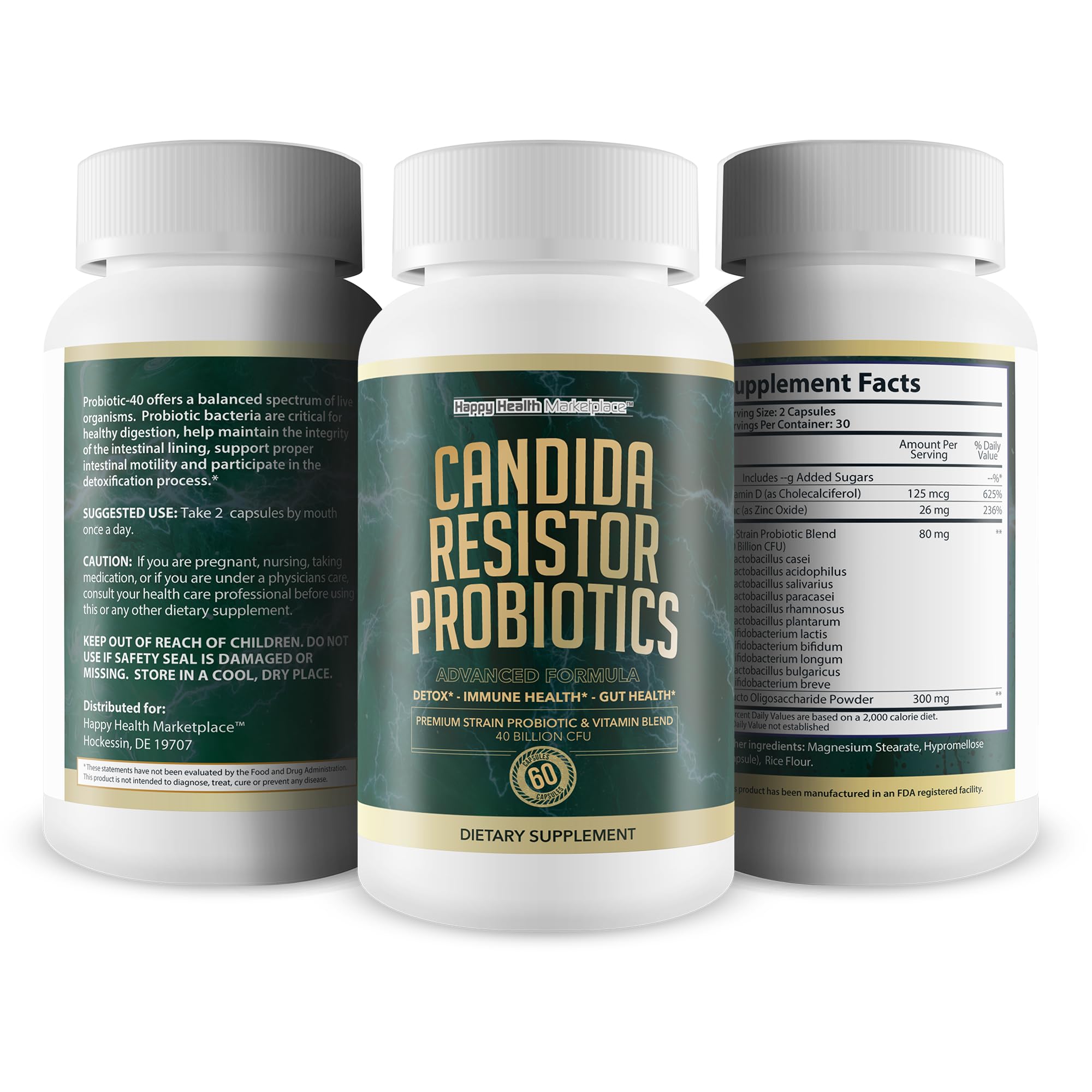 Candida Resistor Probiotics - Our Best Candida Support Capsules - Our Pills for Candida - AB Mystery