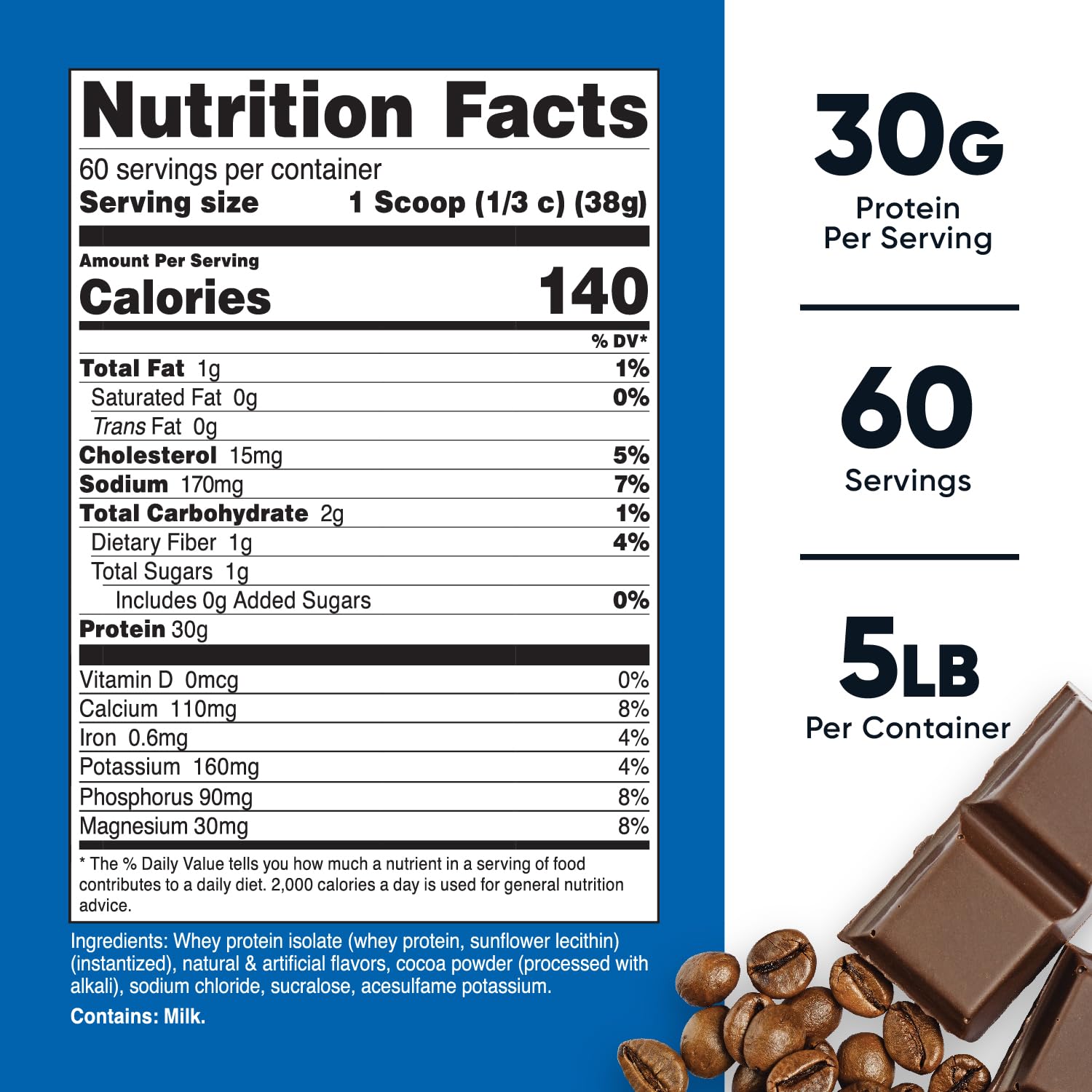 Nutricost Whey Protein Isolate (Mocha) 5LBS - Gluten Free & Non-GMO - AB Mystery