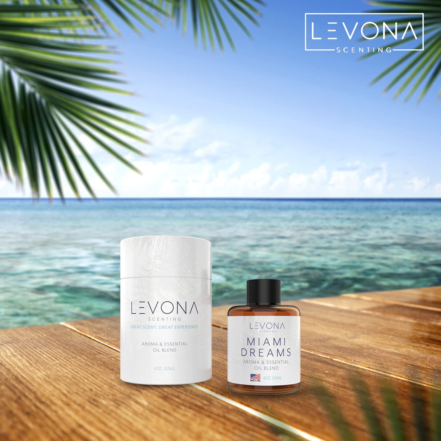 Levona Scent Essential Oils for Diffusers for Home: Miami Dreams Hotel & Home Luxury Scents Fragrance Oil - AB Mystery