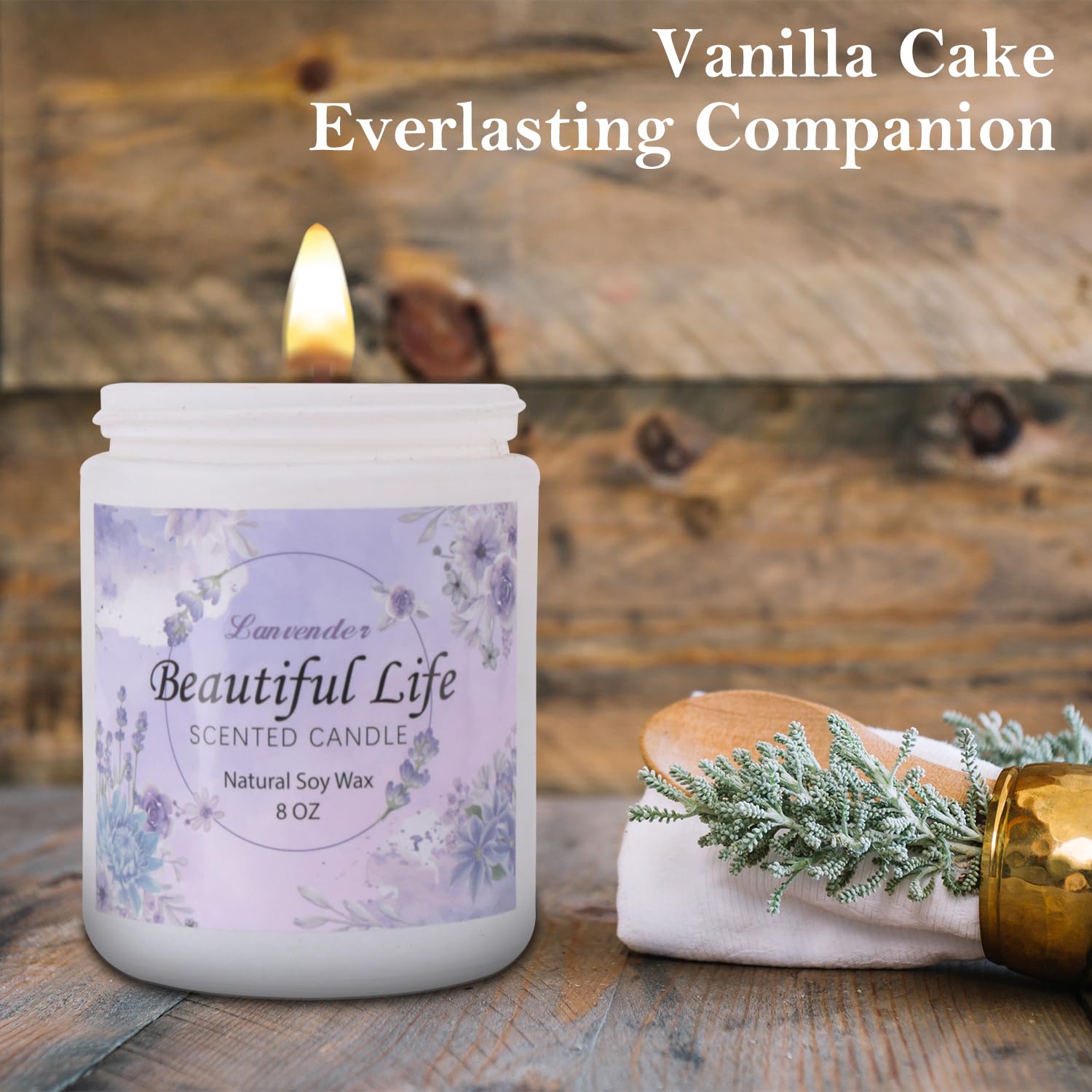 AMIDONSO Lavender Candles for Home Scented,8 oz Aromatherapy Candles Gift,45 Hour Long - AB Mystery