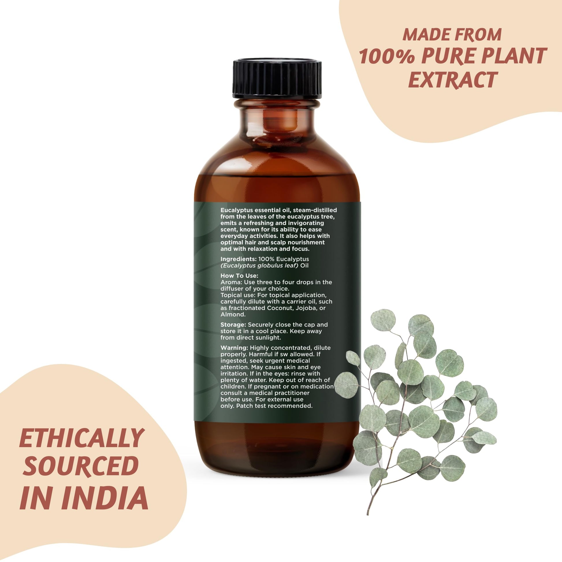 Folkulture Eucalyptus Essential Oil for Diffuser - 4 Fl Oz - 100% Pure, Natural and Undilluted Essential Oil - AB Mystery