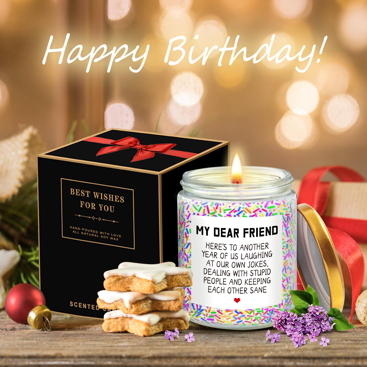 Birthday Gifts for Women, Happy Birthday Candle, Sister Birthday Gifts Ideas - AB Mystery