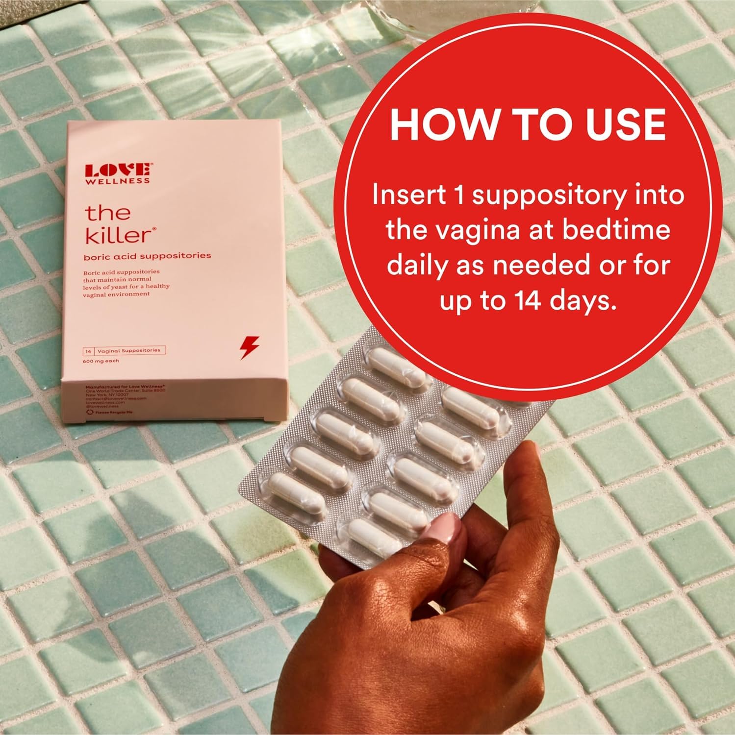 Love Wellness Good Girl Probiotics & The Killer | Vaginal pH Balance Supplement & Boric Acid Suppositories - AB Mystery