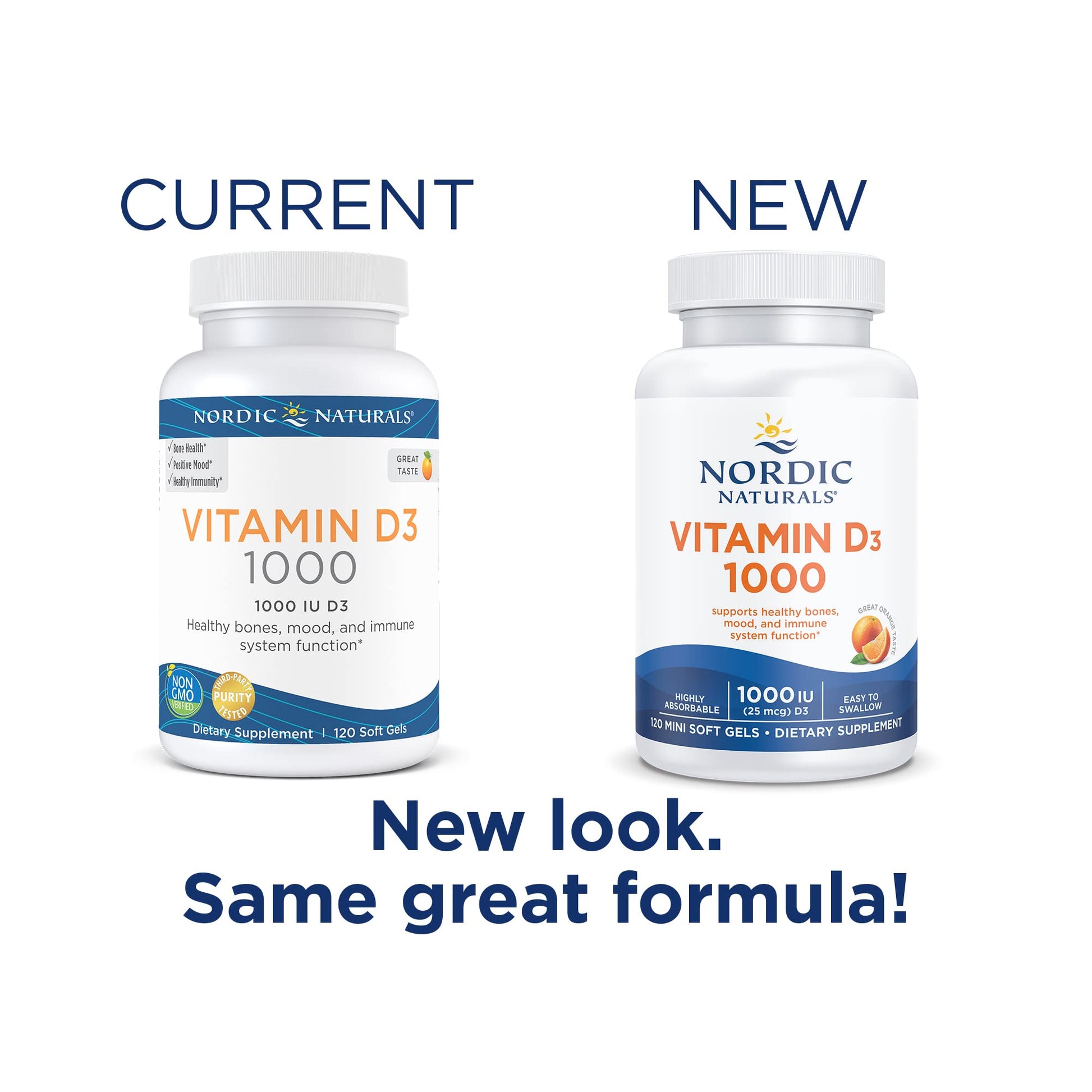 Nordic Naturals Vitamin D3 1000, Orange - 120 Mini Soft Gels - 1000 IU Vitamin D3 - AB Mystery
