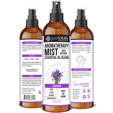 Shake, Mist & Enjoy - pureSCRUBS Premium Lavender Aromatherapy Spray Mist for Room, Body, Linens