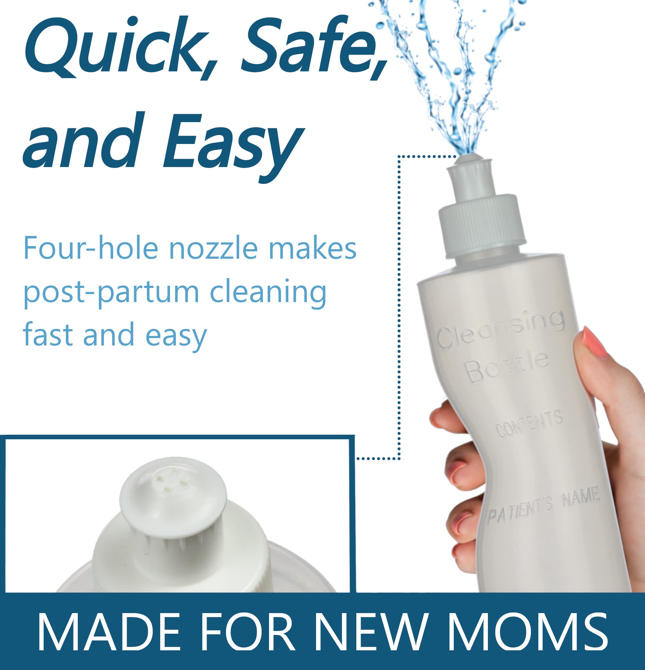 Perineal Squirt Bottle [4 Pack] Refillable Postpartum Lavette Cleansing Irrigation Peri Wash Bottle - AB Mystery