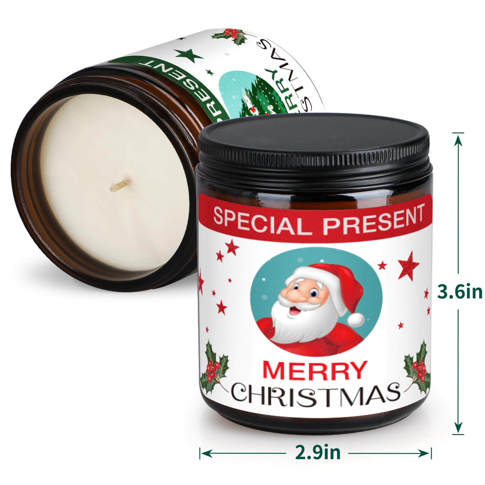 Christmas Candle Set Scented Candle Gift Set, 4 Pack 28 oz Christmas Scented Candles Over 180 Hours - AB Mystery
