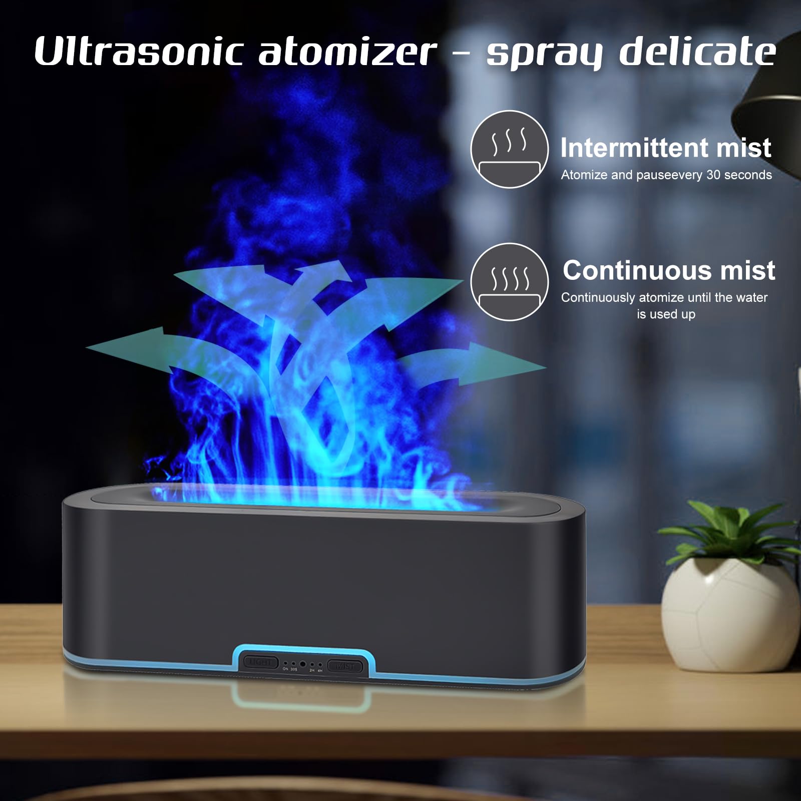 Jpord Flame Fire Essential Oil Diffuser,200ml Aromatherapy Diffuser,Fire Cool Mist Scent Diffuser - AB Mystery