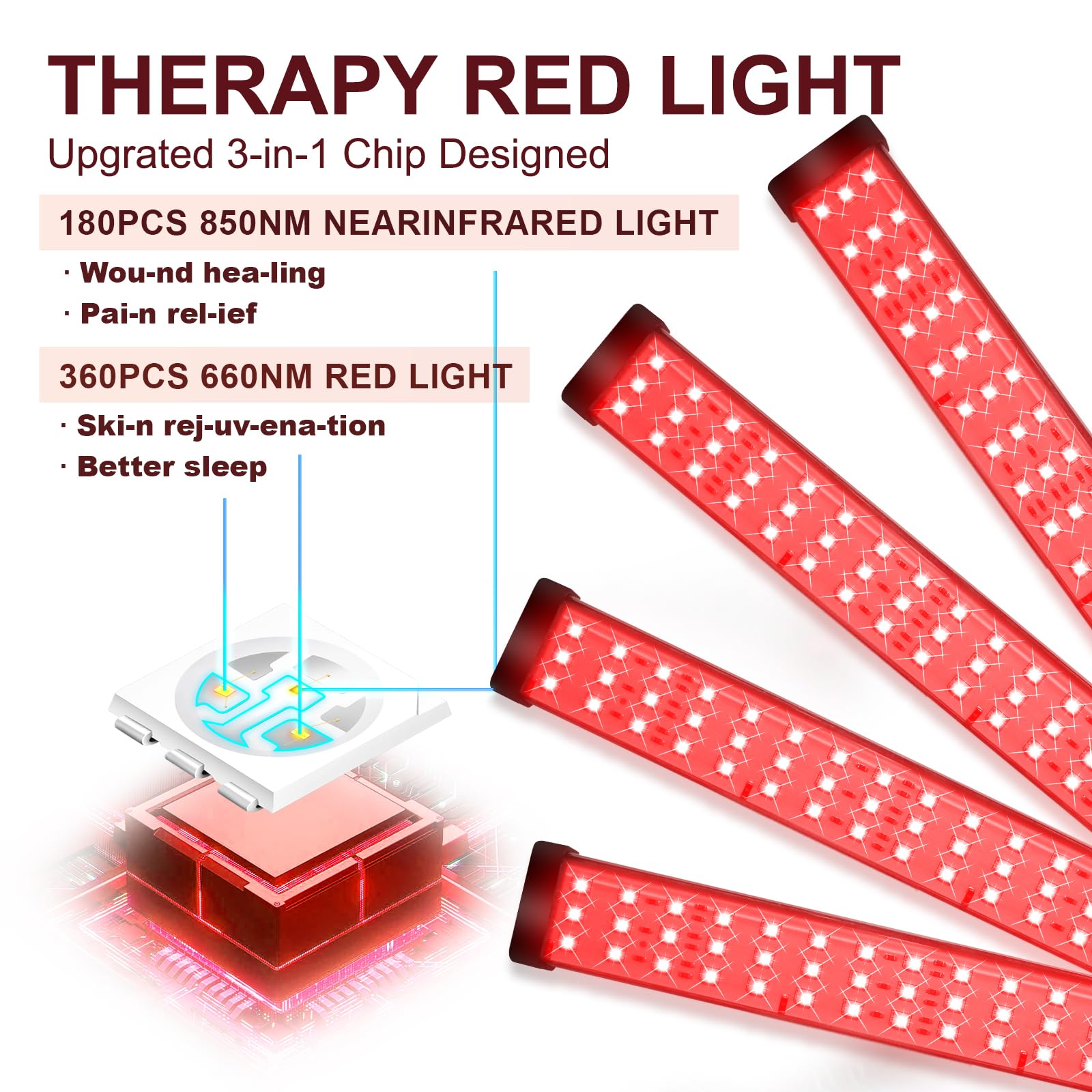 Red Light Therapy for Body with Tripod, 180LEDs Upgrated 3-in-1 Chip Infrared Light Therapy Device - AB Mystery