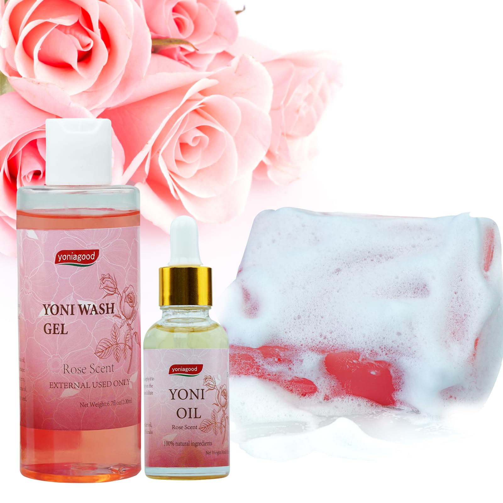 4 pack Yoni Wash Yoni Essential Oil Soap for Women Set, 2 * 30ml Feminine Oil, 6.7 fl.oz Feminine Wash - AB Mystery