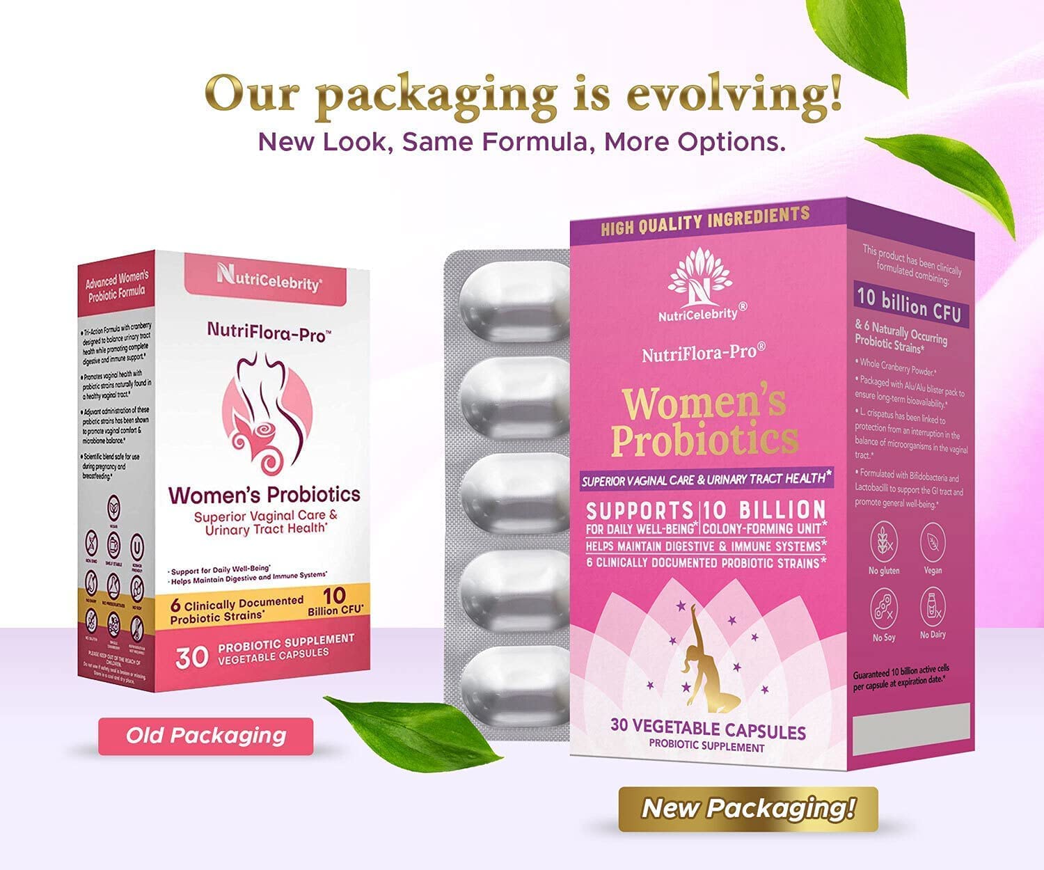 NutriCelebrity NutriFlora-Pro Probiotics for Women, Vaginal, Urinary Health, Immune System Digestive - AB Mystery