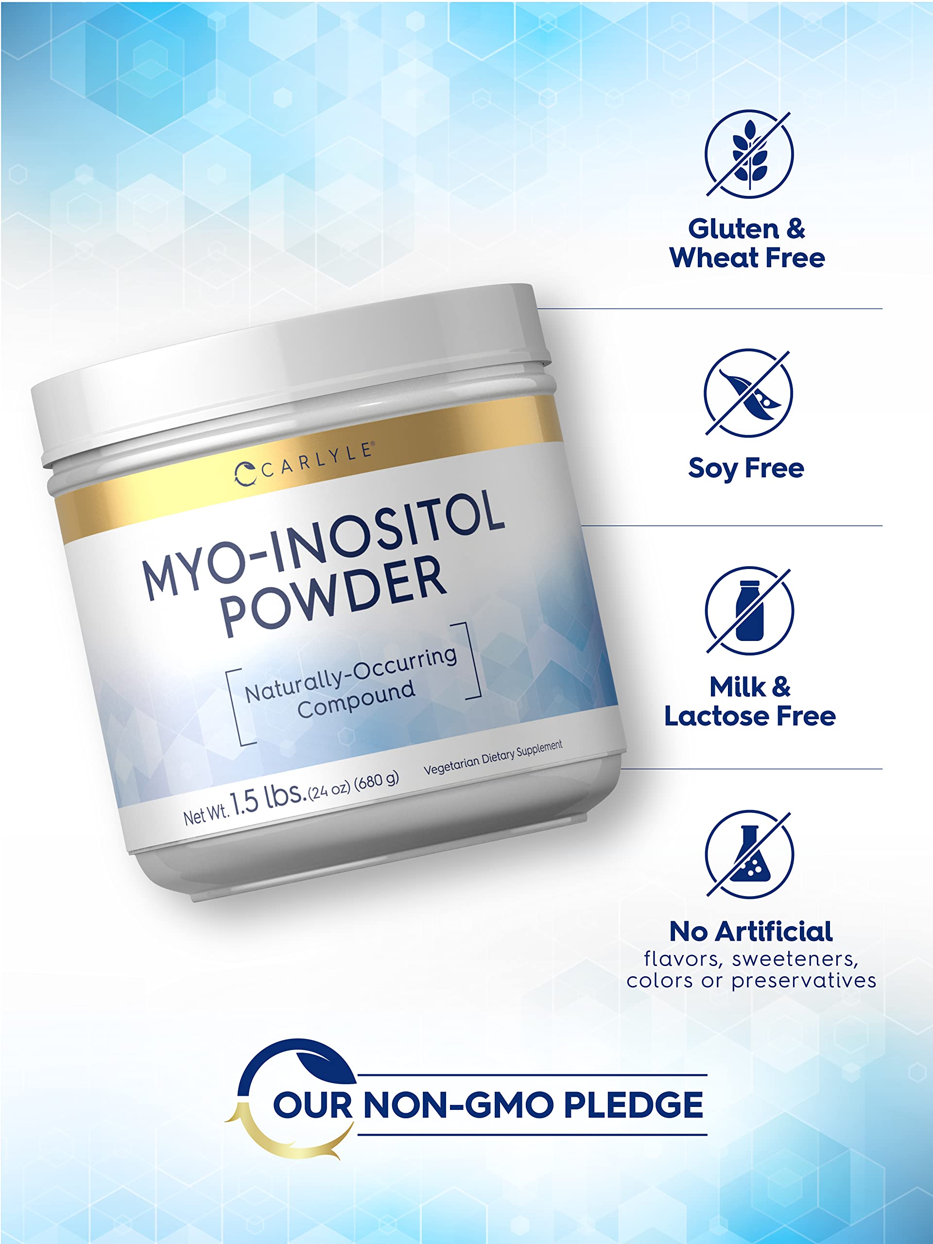 Carlyle Myo-Inositol Powder Supplement | 1.5 lbs | Naturally Occuring Compound - AB Mystery
