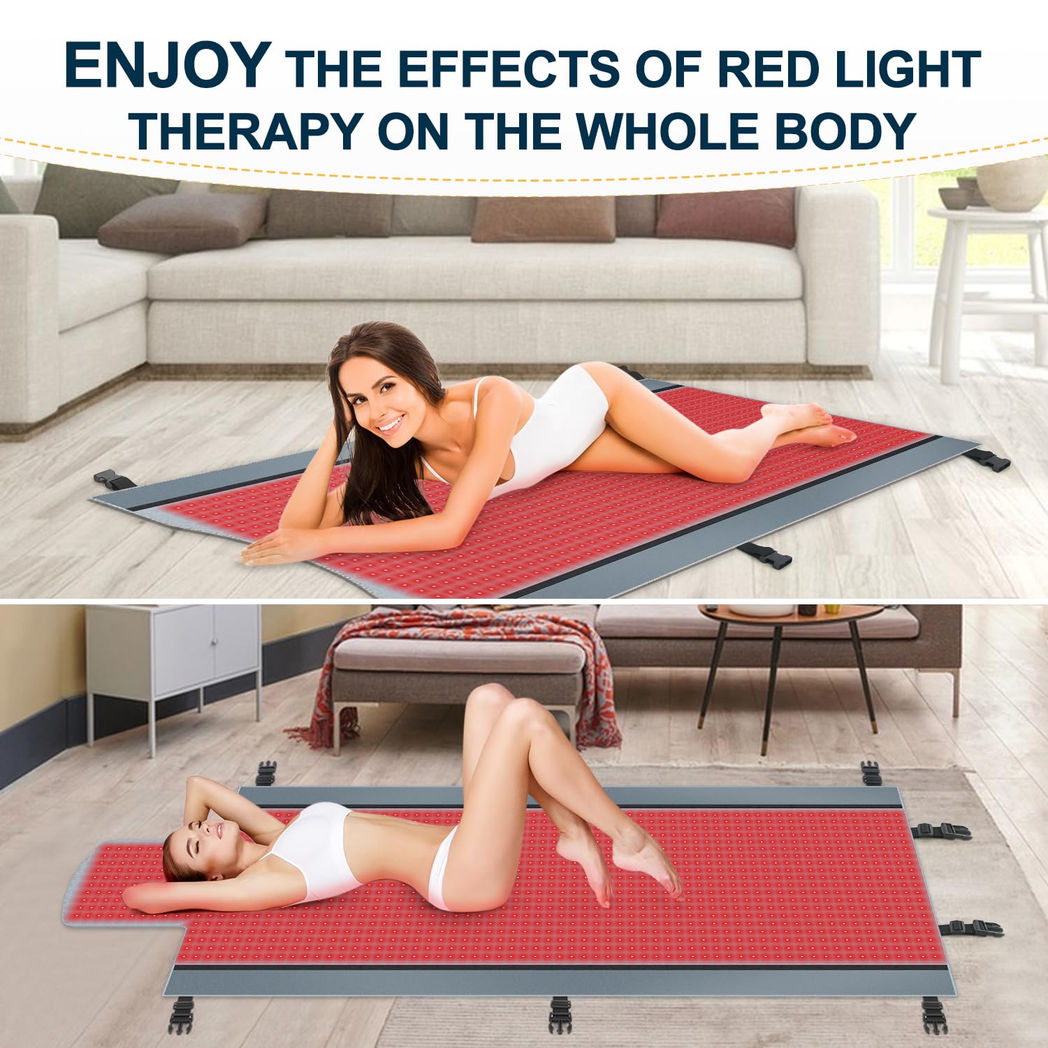 Red Light Therapy for Body - Full Body Red Light Therapy Mat, 71.0x33.33in, 2570Pcs - AB Mystery