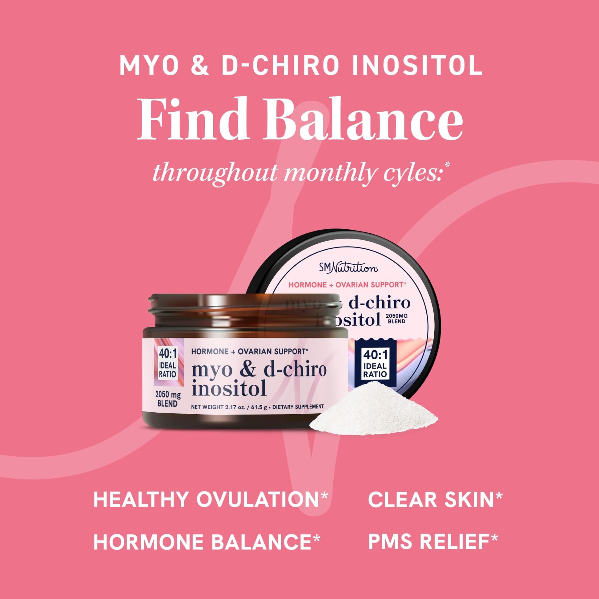 Myo-Inositol & D-Chiro Inositol Powder | Hormone Balance for Women | Ideal 40:1 Ratio - AB Mystery
