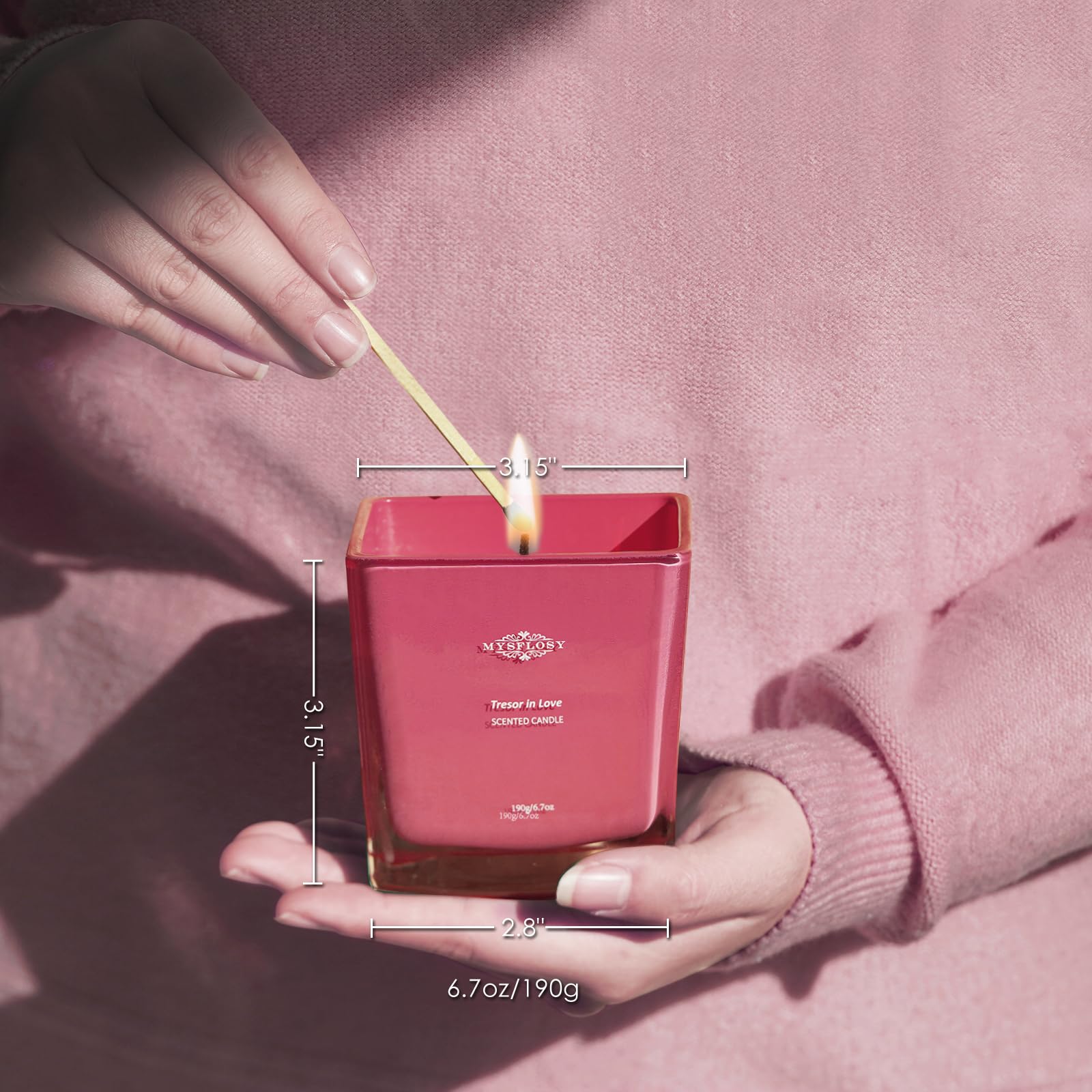 Mysflosy Soy Aromatherapy Candle, 40 Hour Burn time, Scented Candles with Floral and Fruity Scents - AB Mystery