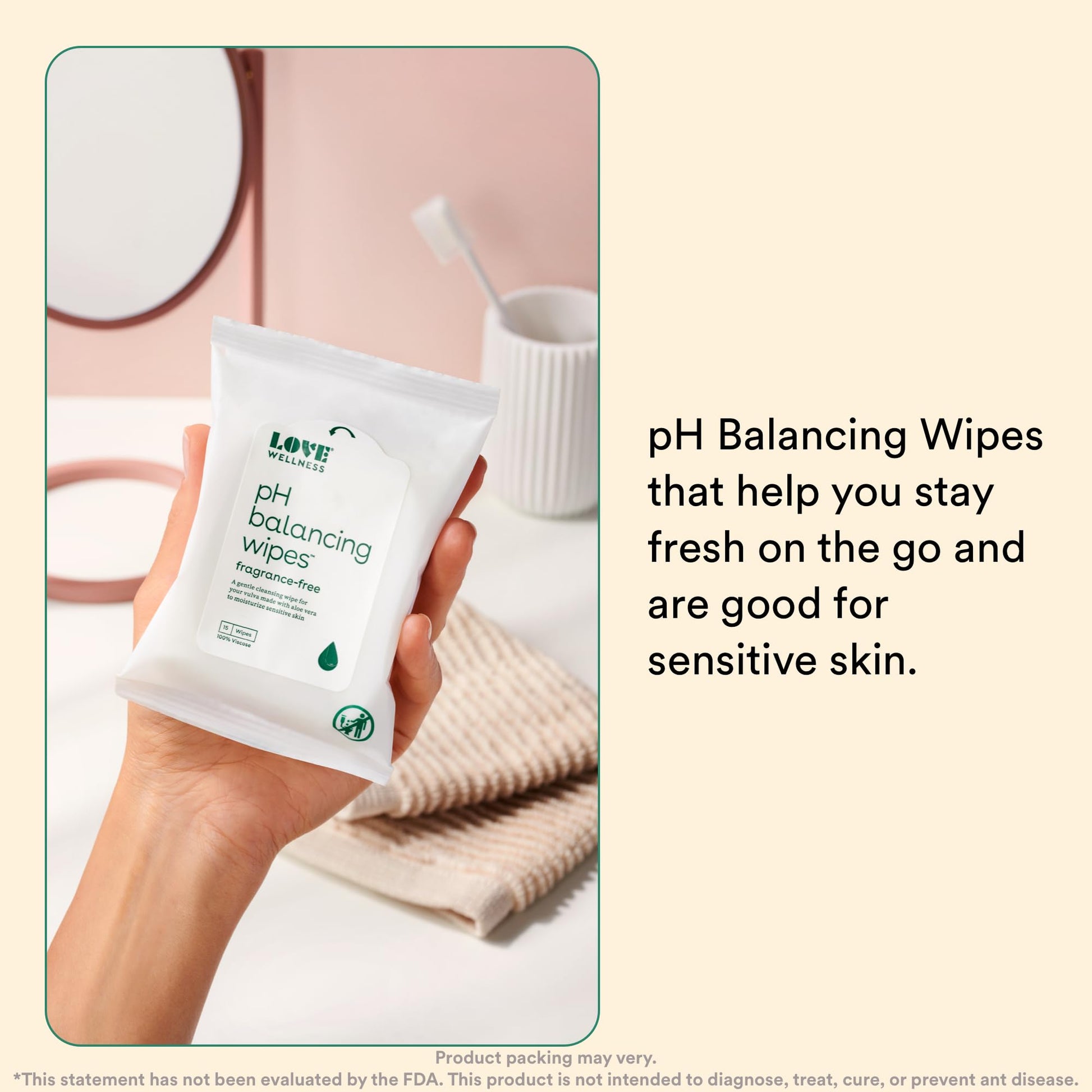 Love Wellness pH Balancing Wipes for Women | Feminine Hygiene for Cleansing with Aloe Vera - AB Mystery