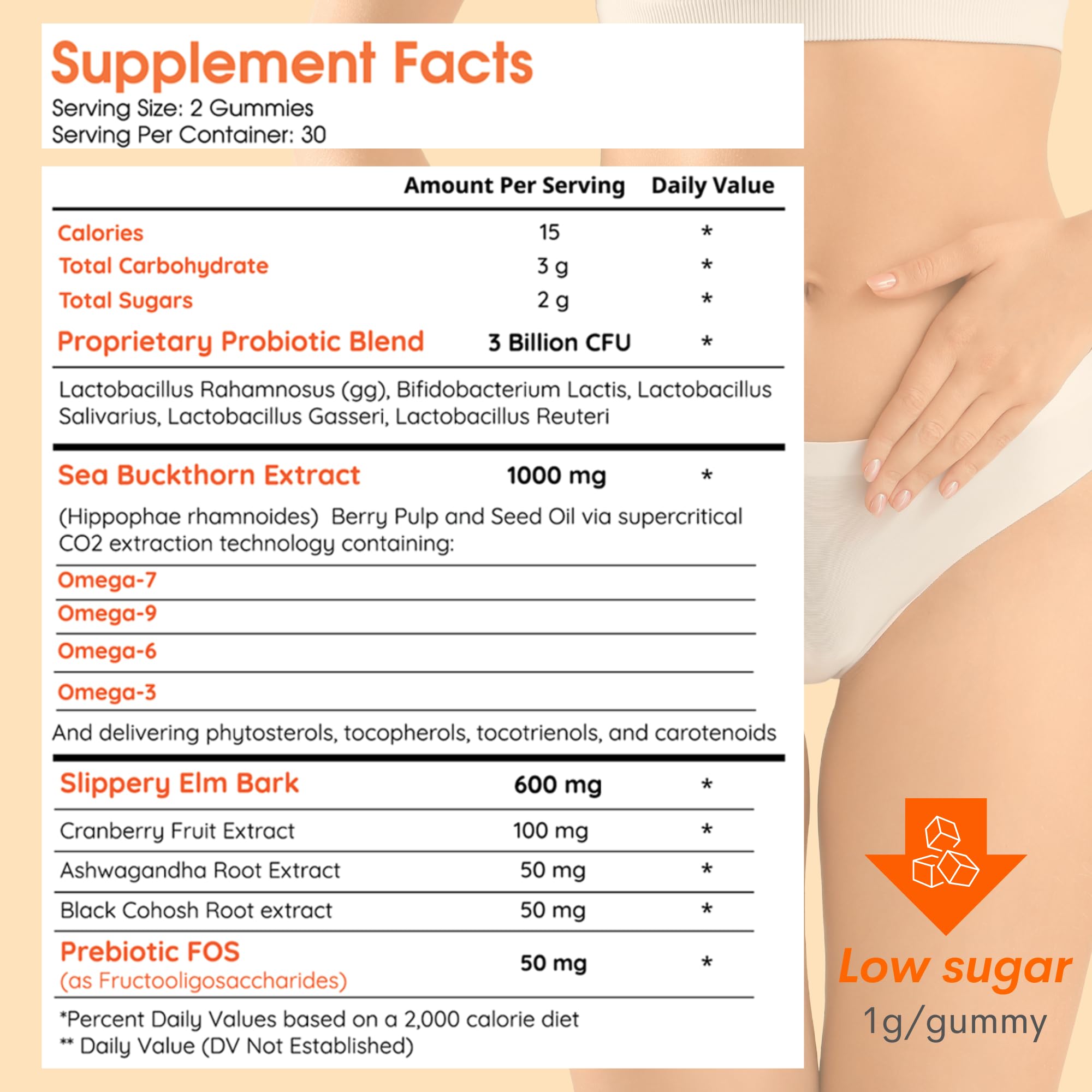 Muun Vaginal Dryness Gummy for Perimenopause Menopause with Slippery Elm Bark, Omega - AB Mystery