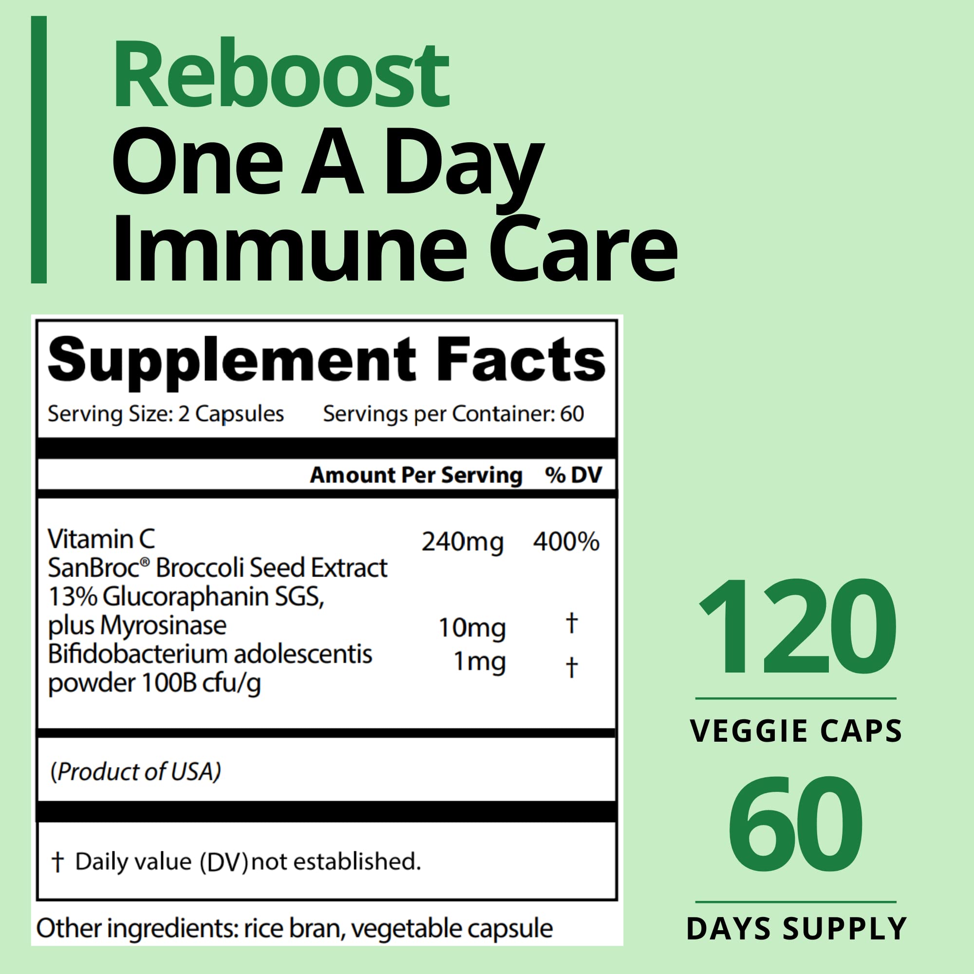 GIGANTIC Sulforaphane + Myrosinase 10mg (120 Capsules) - Includes Vitamin C - AB Mystery