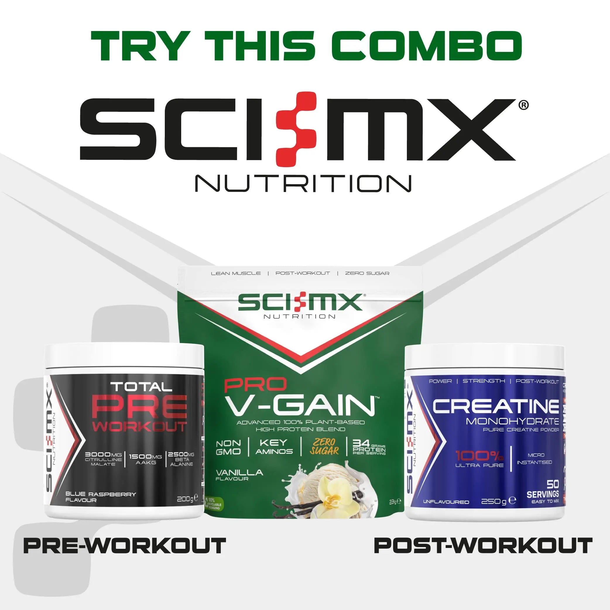 SCI-MX Pro-V Gain - 100% Vegan Vanilla Flavour Soy Protein Powder Isolate + B12 + Magnesium SCI-MX