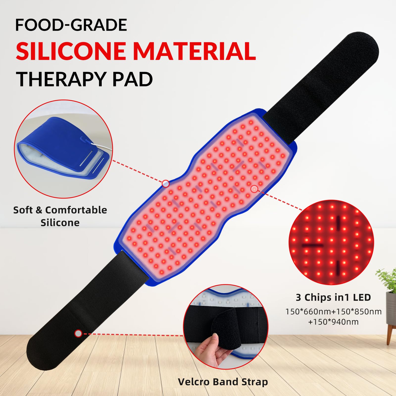 Yoveck Red Light Therapy Belt, Silicone Red Light Therapy Pad Near Infrared Light Therapy - AB Mystery