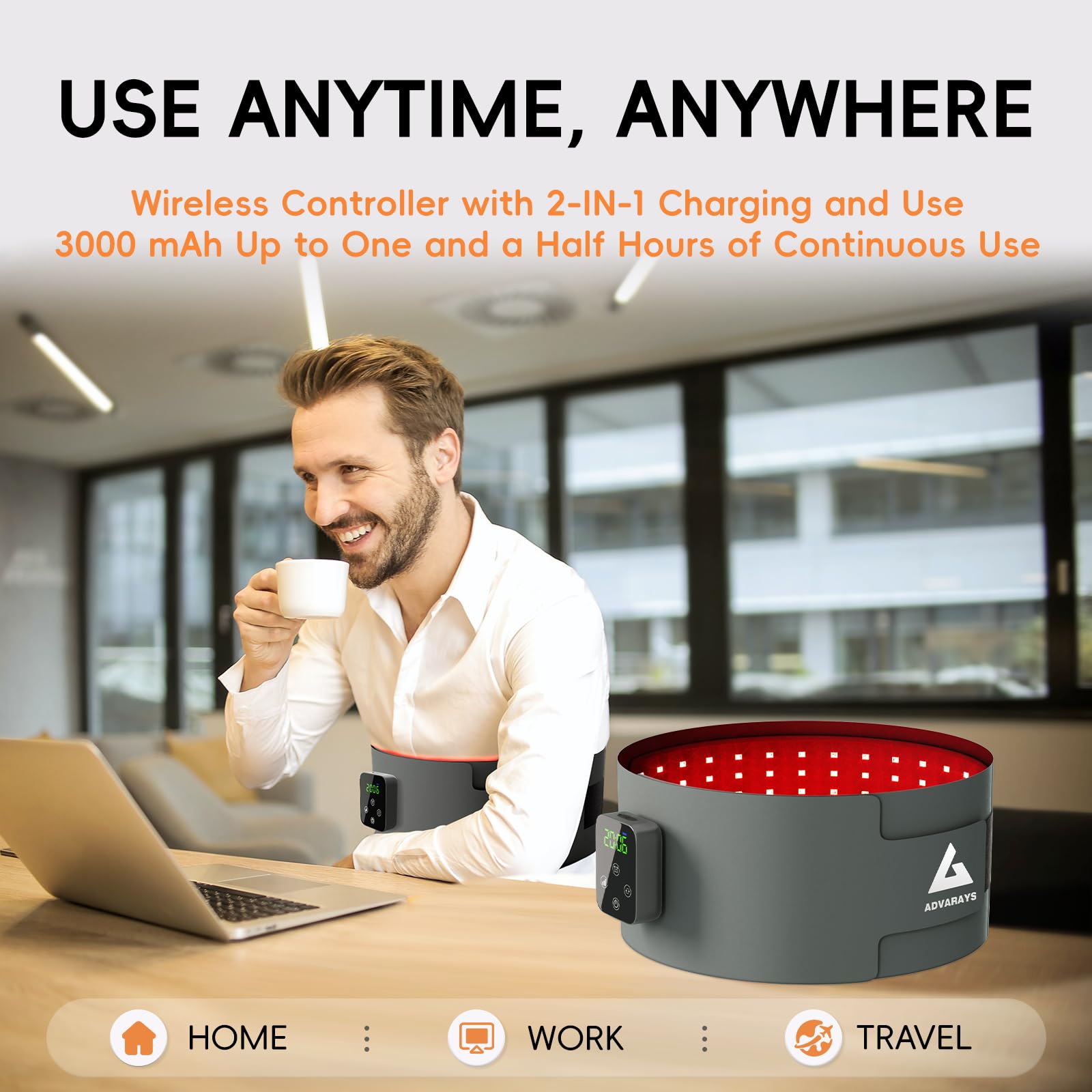 Red Light Therapy Infrared Belt: Pain Relief Body Pad 100 LEDs Red Light Therapy Belt - AB Mystery