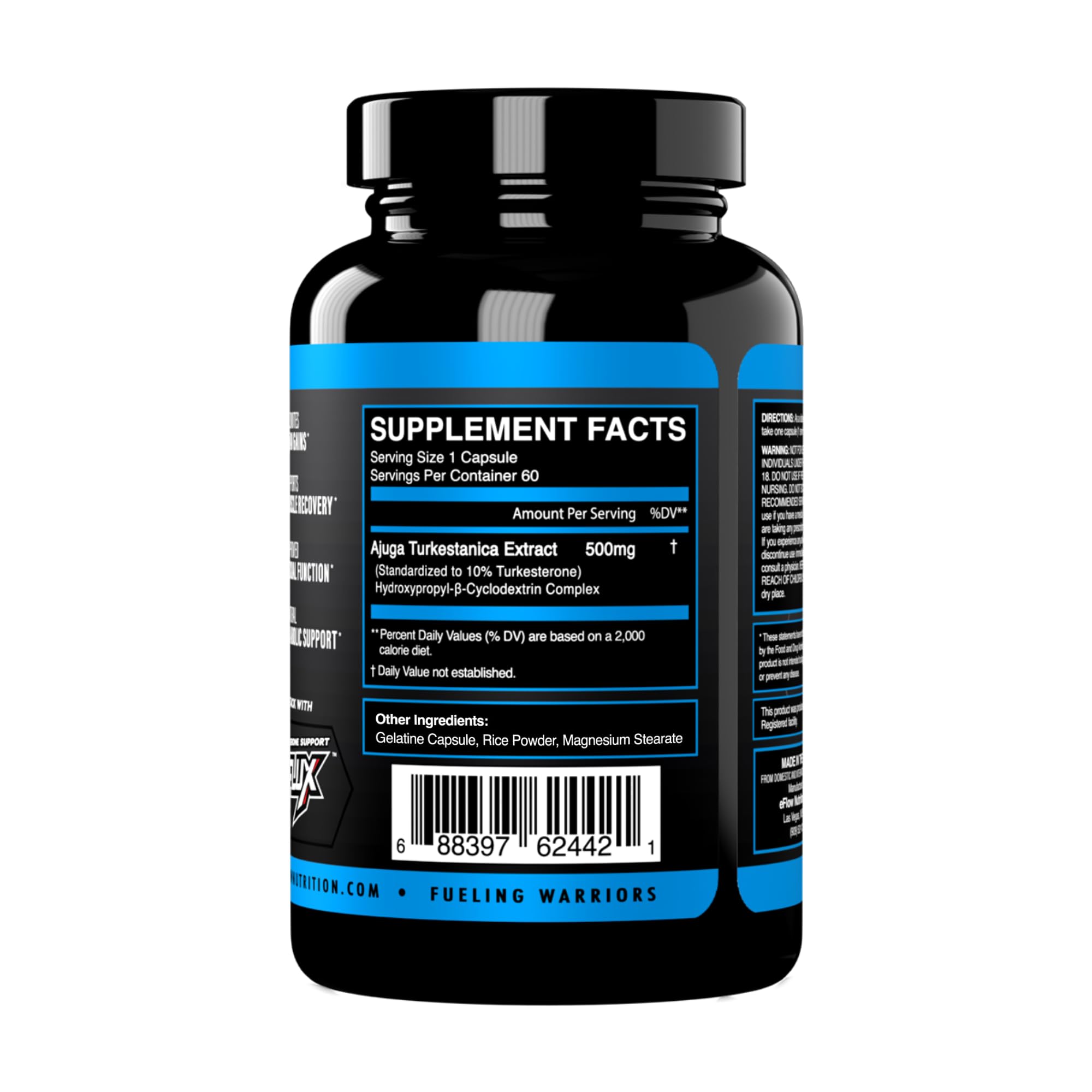 eFlow Nutrition Turkesterone (500 mg) Ajuga Turkestania Extract Complexed - AB Mystery