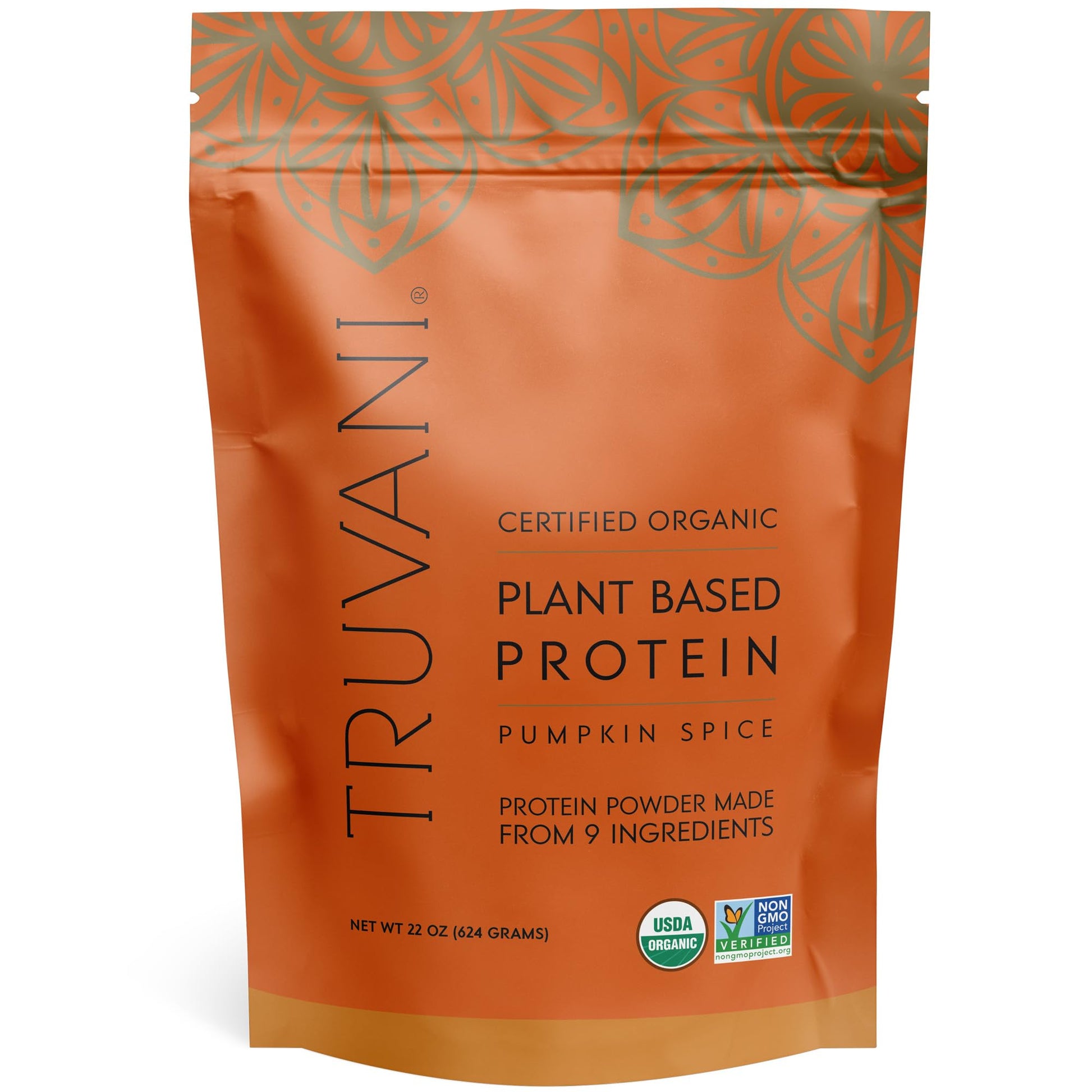 Truvani Organic Vegan Protein Powder Pumpkin Spice - 20g of Plant Based Protein