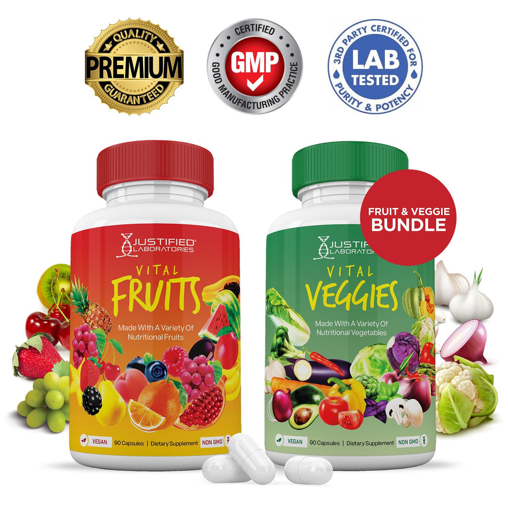 (6 Pack) Vital Fruits and Veggies Supplement Whole Food Red & Green Superfoods - AB Mystery