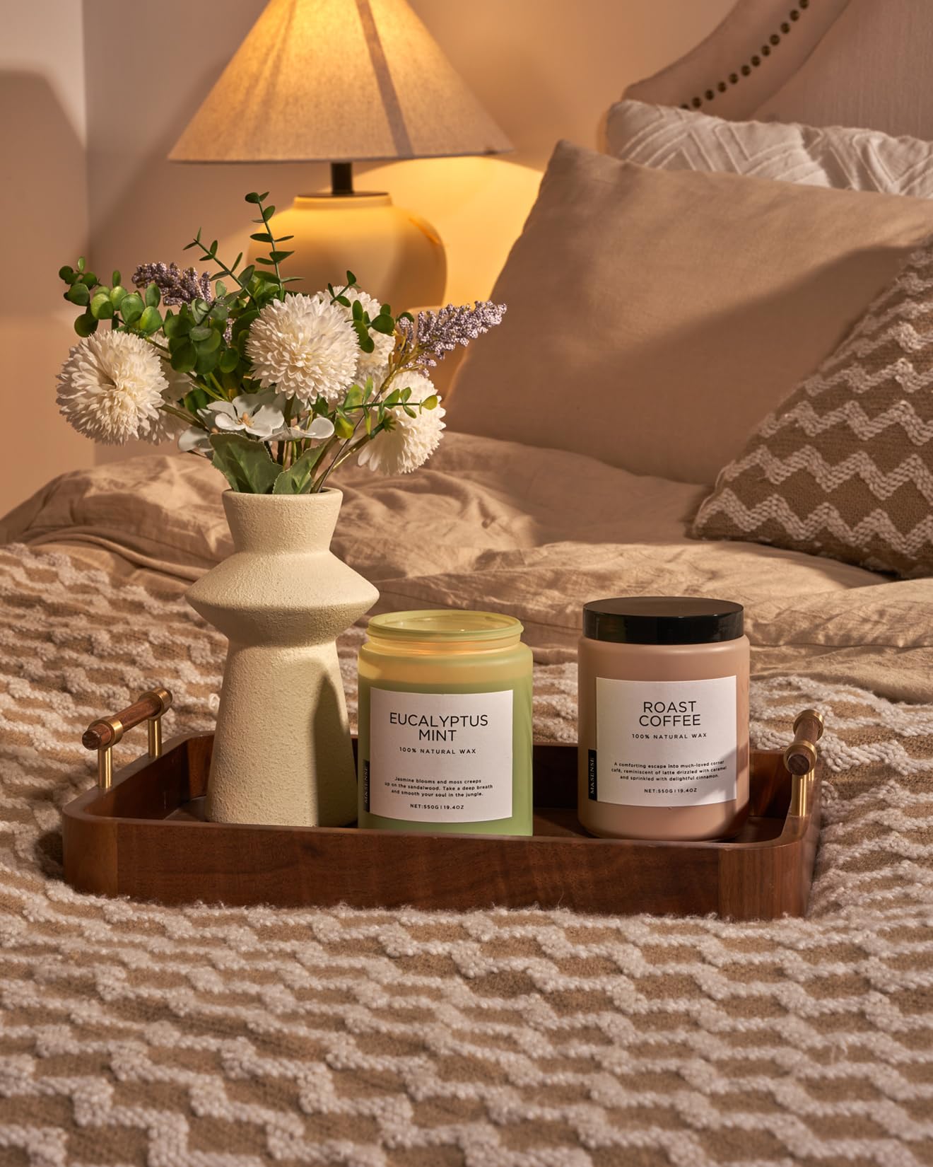 M&SENSE Eucalyptus Mint Candles for Home Scented, 19.4oz 110 Hours Burn Soy Aromatherapy - AB Mystery