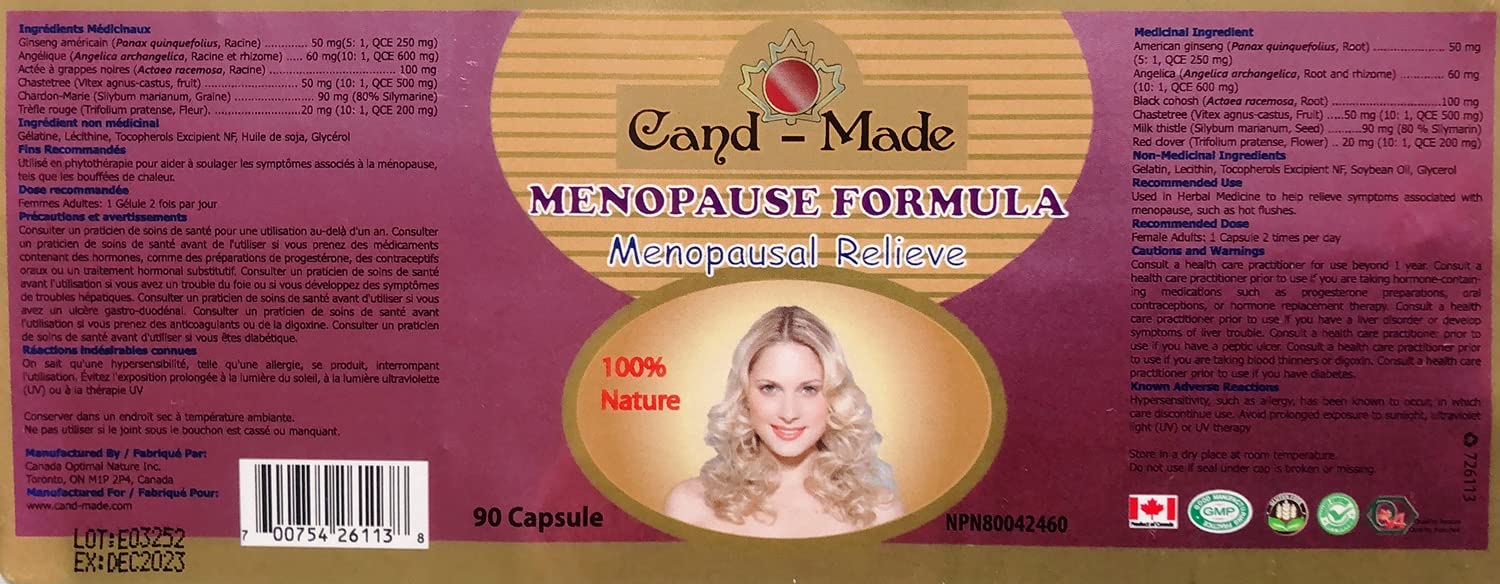 Cand-Made Menopause Formula for Women Age Release 90Capsules - AB Mystery