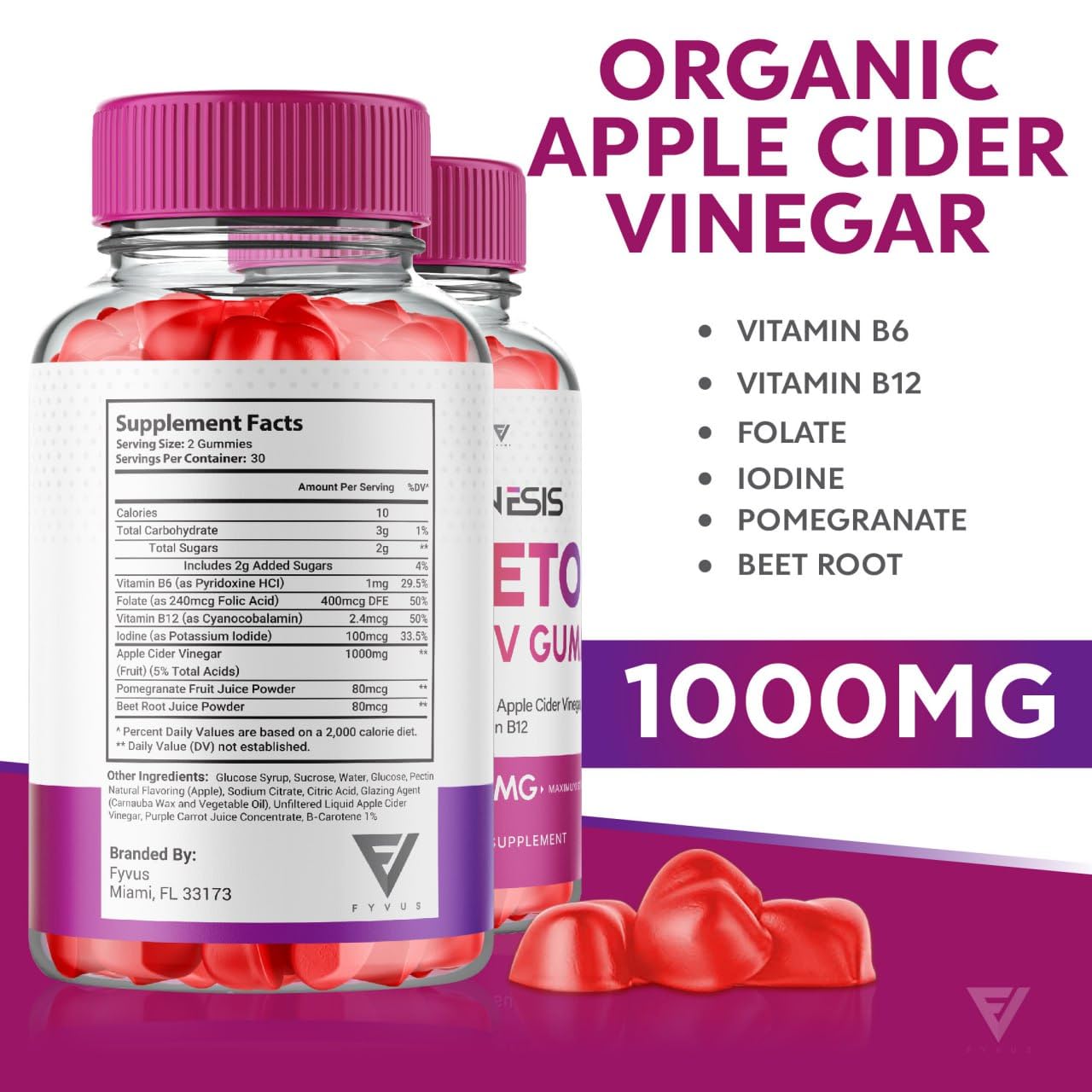 (2 Pack) Genesis Keto ACV Gummies, Genesis Keto Diet Supplement - Genesis Keto Gummies