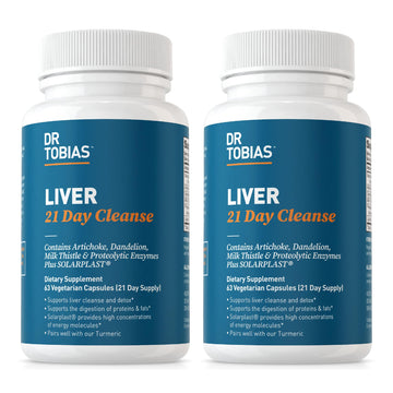 Dr. Tobias Liver 21 Day Cleanse, Herbal Liver Detox Cleanse with Solarplast, Artichoke Extra