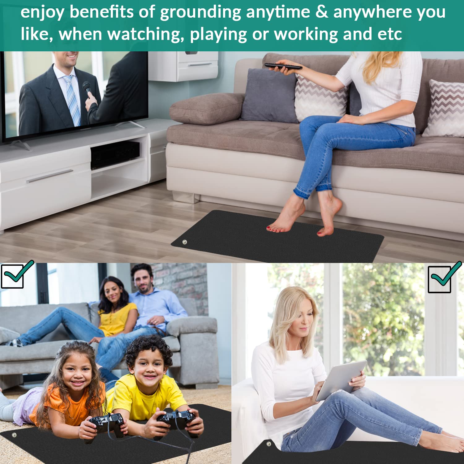 Grounding Mat for Improving Sleep, Grounding Pad for Health, Grounding Bed Mat with Grounding Cord - AB Mystery