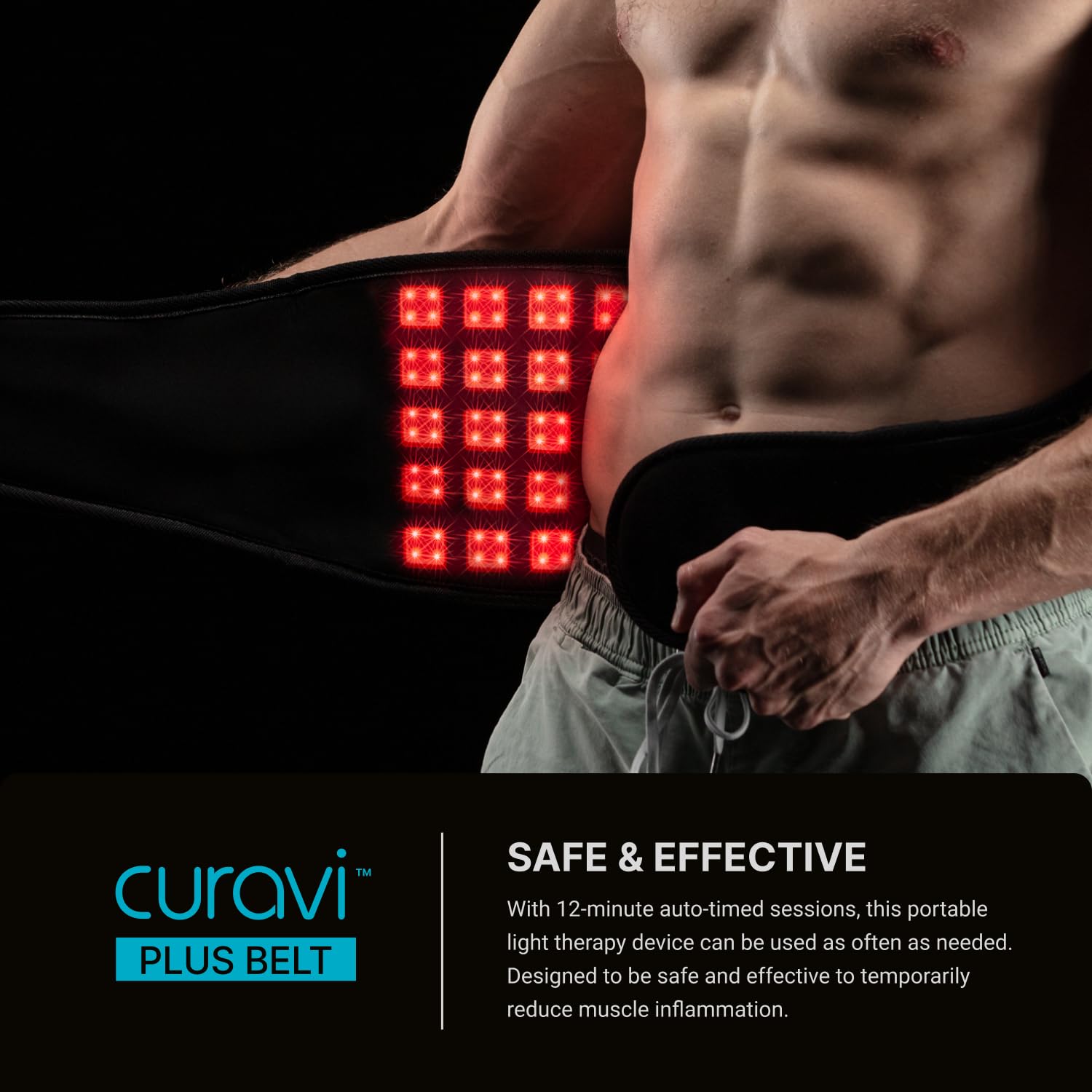 CURAVI Plus™ Wearable Red Light Therapy Belt for Lower Back Pain Relief - 160 Diodes - Safe and Effective - AB Mystery