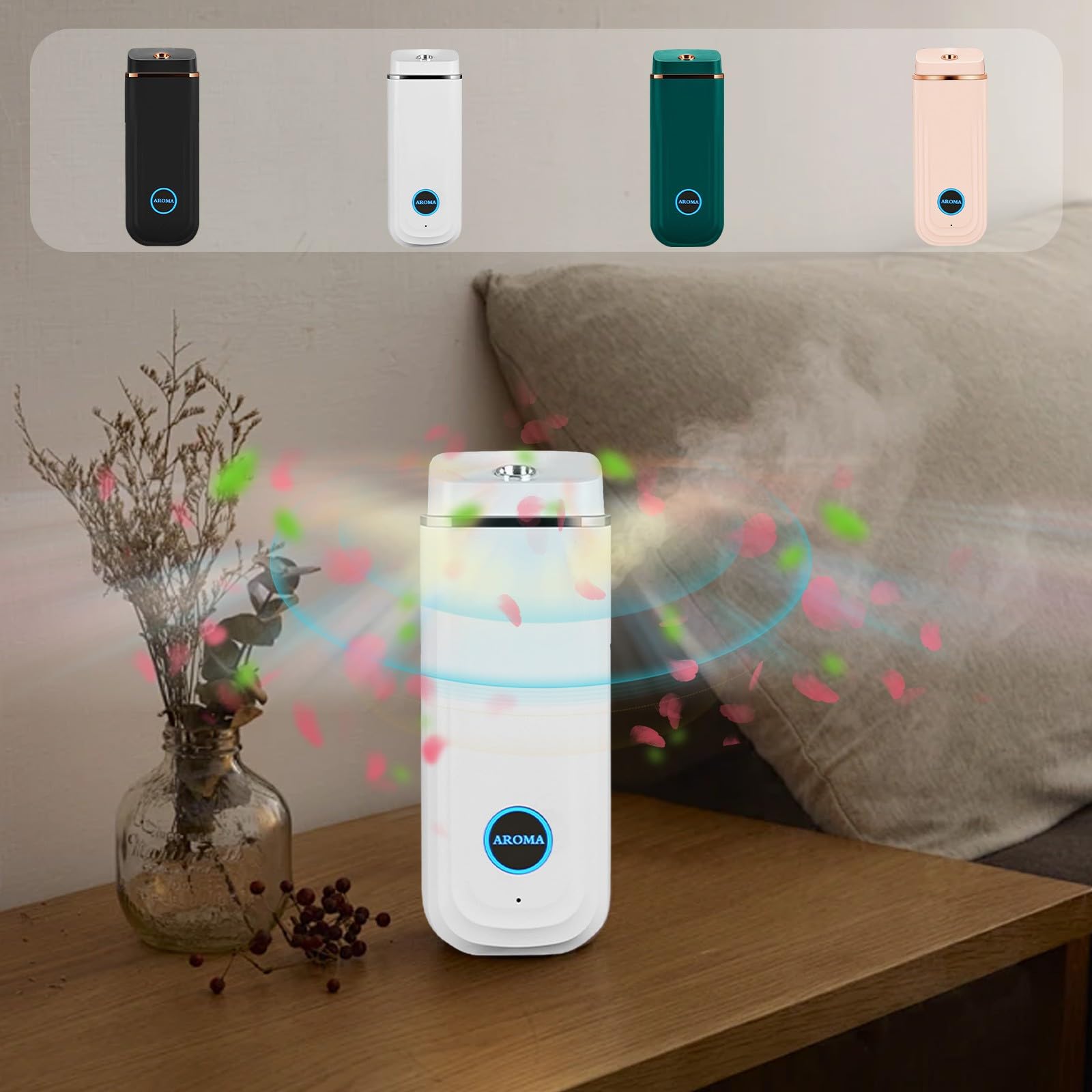 Sentmoon Essential Oil Diffusers for Home, Portable Rechargeable Aroma Humidifier with 3-Level Mode - AB Mystery