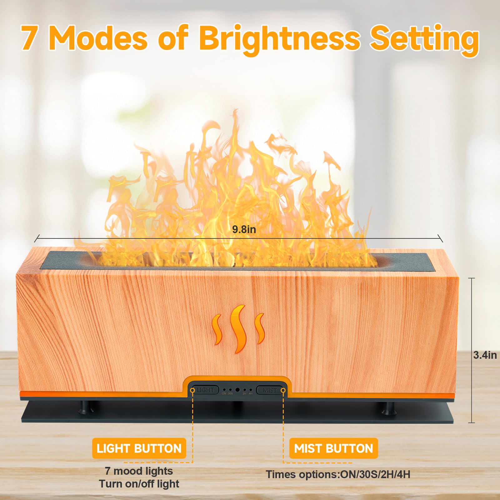 WENPHONE Upgraded 7 Color Essential Oil Diffusers, Flame Air Aroma Diffuser Humidifier, 200ml - AB Mystery